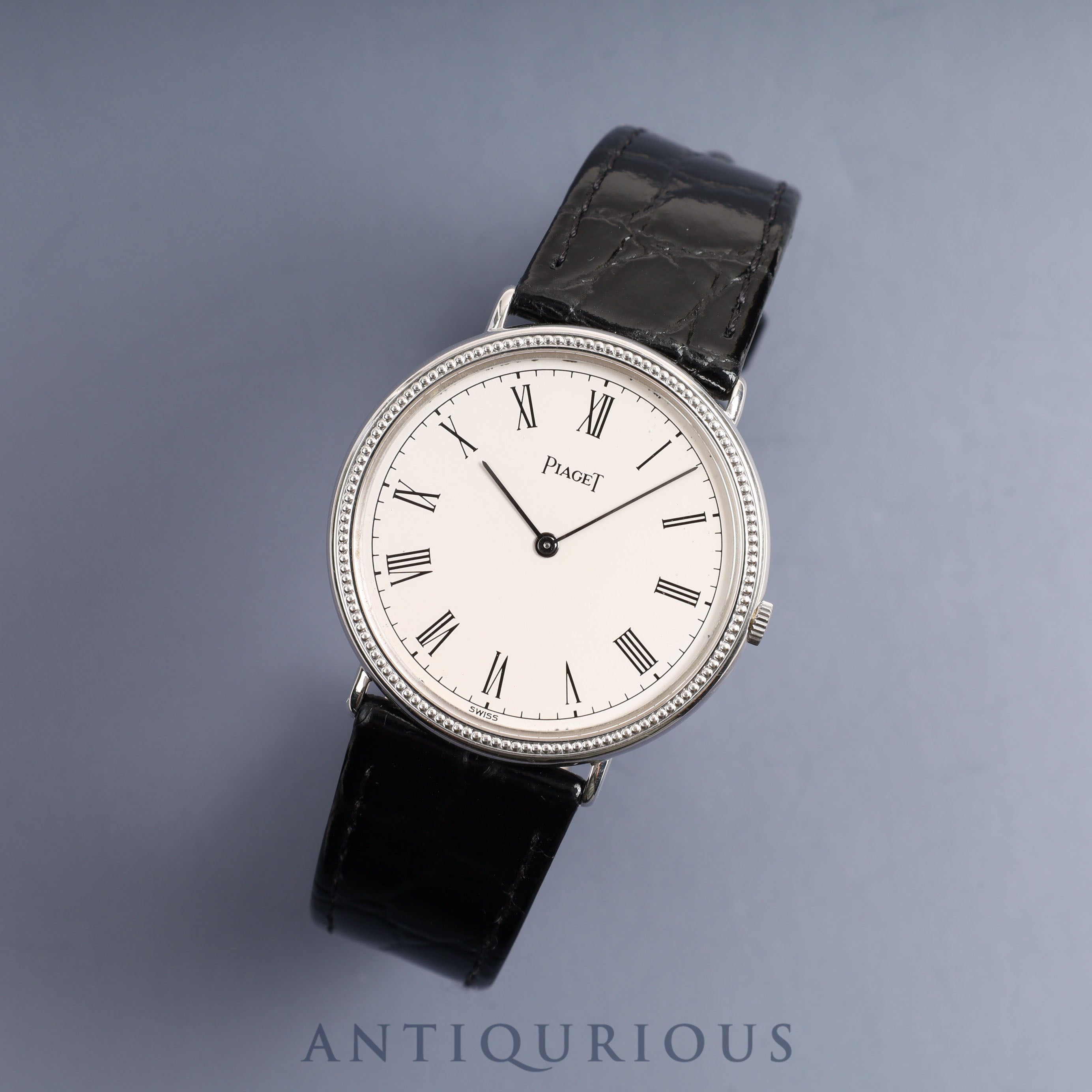 Piaget Round 90239 Manual winding Cal.9P2 WG Leather Genuine buckle (750) White dial Overhauled
