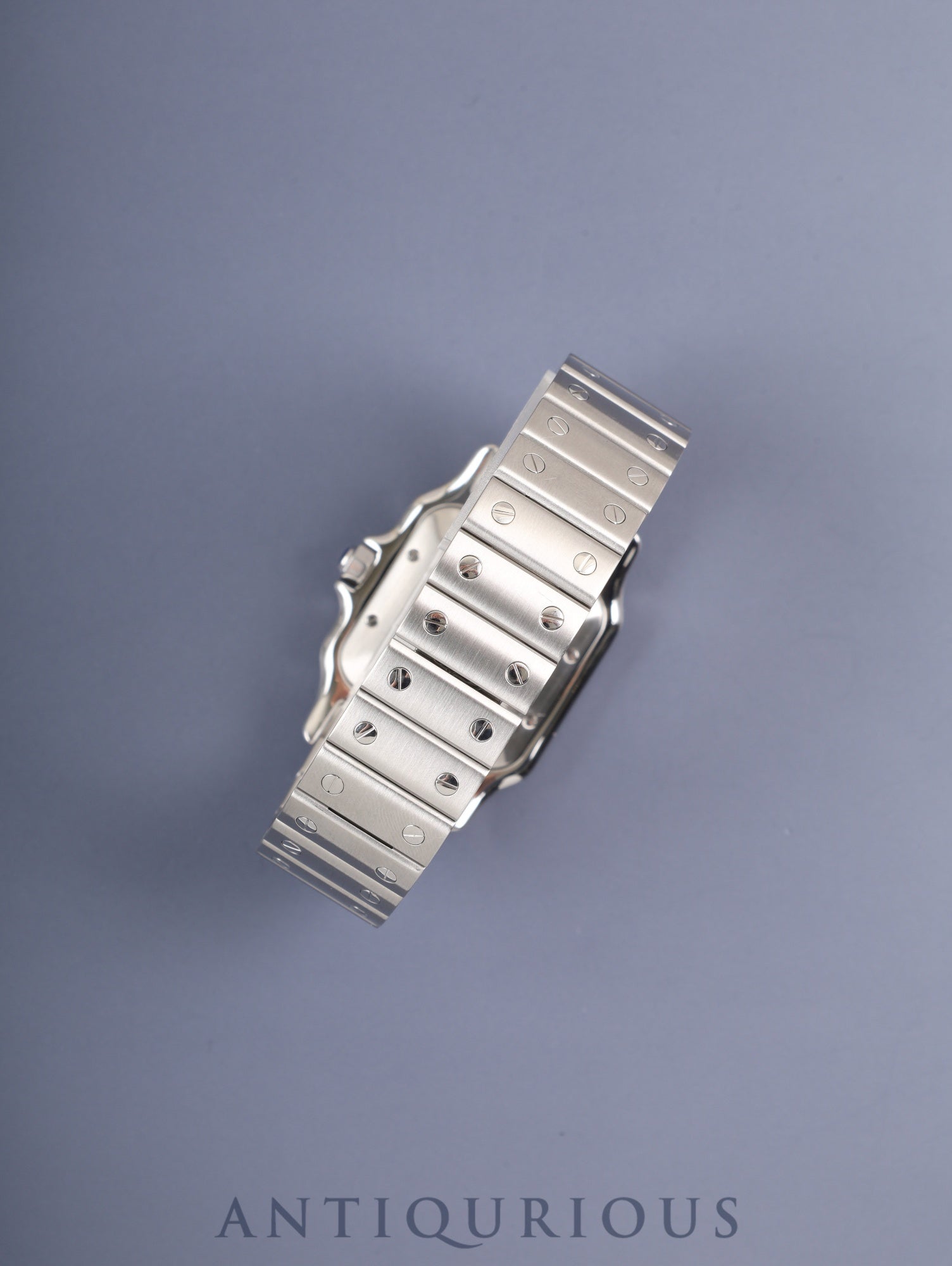 Cartier Santos Galbee LM 2319 Automatic Stainless Steel Watch with Silver Guilloche Dial, Box, Booklet, Warranty Card, Complete Serviced at a Cartier Boutique