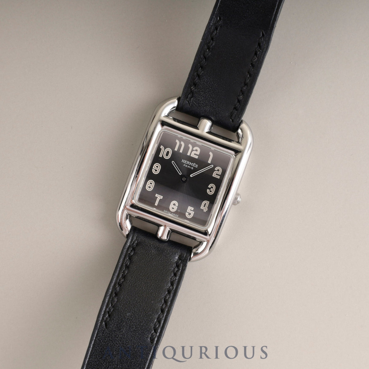 Hermes Cape Cod CC1.210 Quartz Cal.976.001 SS Genuine leather strap (□J engraved: 2006, signs of use) Genuine buckle (SS) Gray Arabic dial Box Booklet Warranty card (unstated) Overhauled