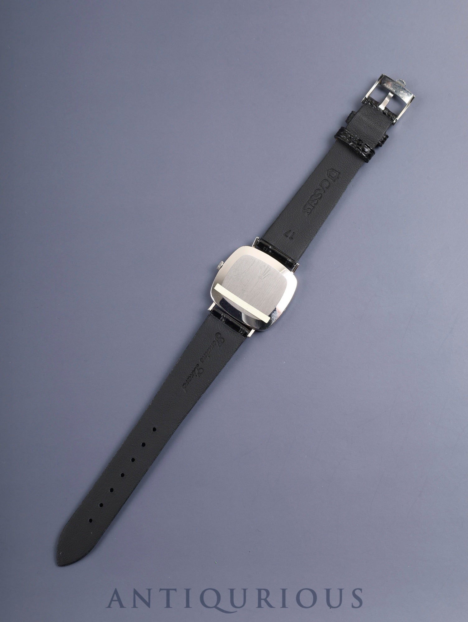 ロレックス チェリーニ 4084 手巻き Cal.1600 革 750WG 純正ピンバックル(SS)ネイビー文字盤 41番台(1974年)オーバーホール済み