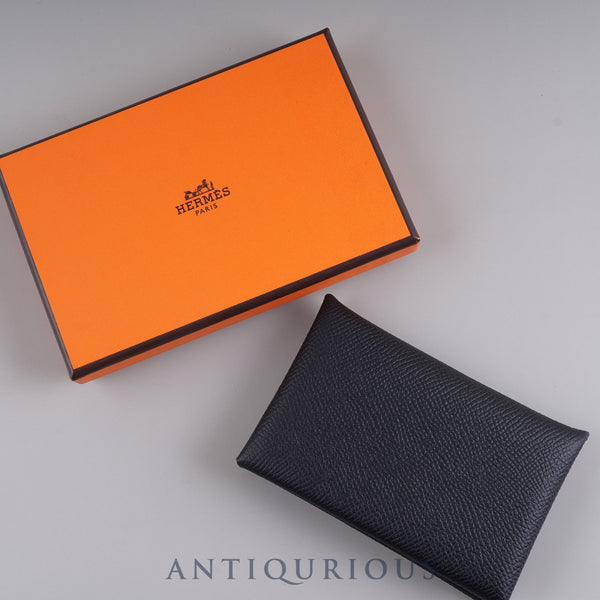 エルメス カルヴィ ヴォーエプソン ブラック カードケース 箱 W刻印(2024年頃)