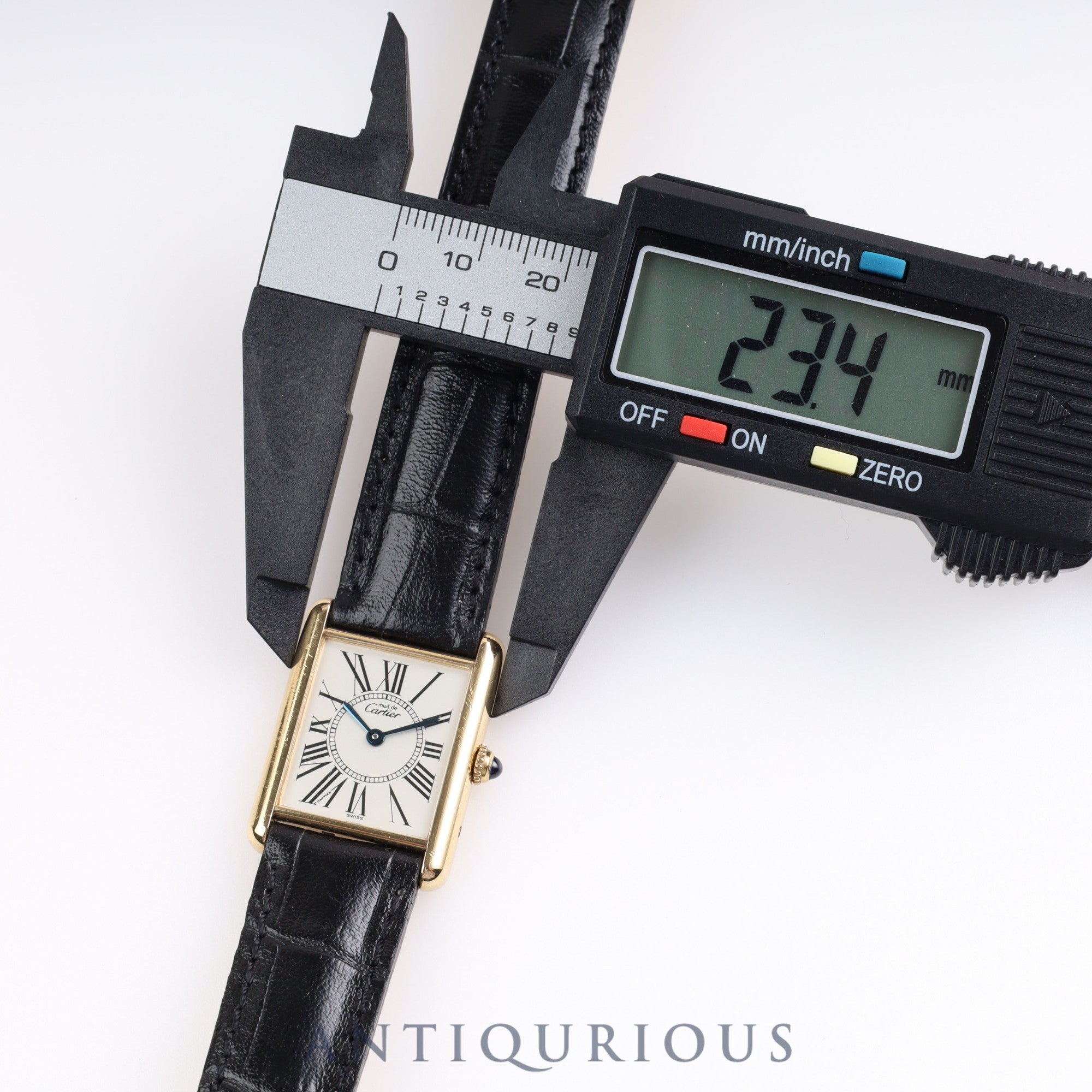 Cartier Must Tank LM QZ W1005654 590005 SV925 Leather Genuine Buckle Opalan Dial
