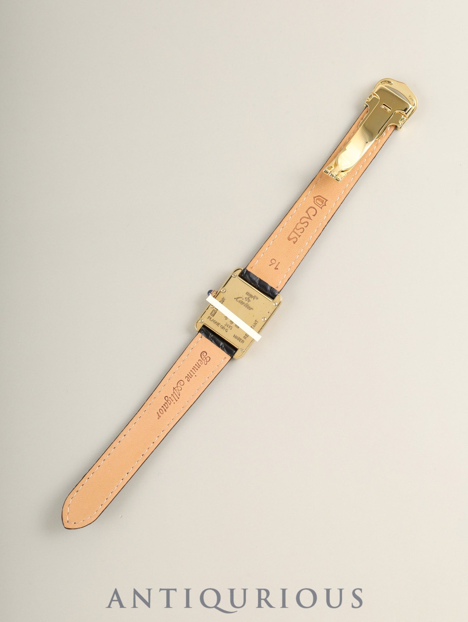 Cartier Must Tank MM W1017354 / 2415 Quartz Cal.057 SV925 Leather Genuine D-buckle (GP) Ivory Roman SWISS MADE Overhauled