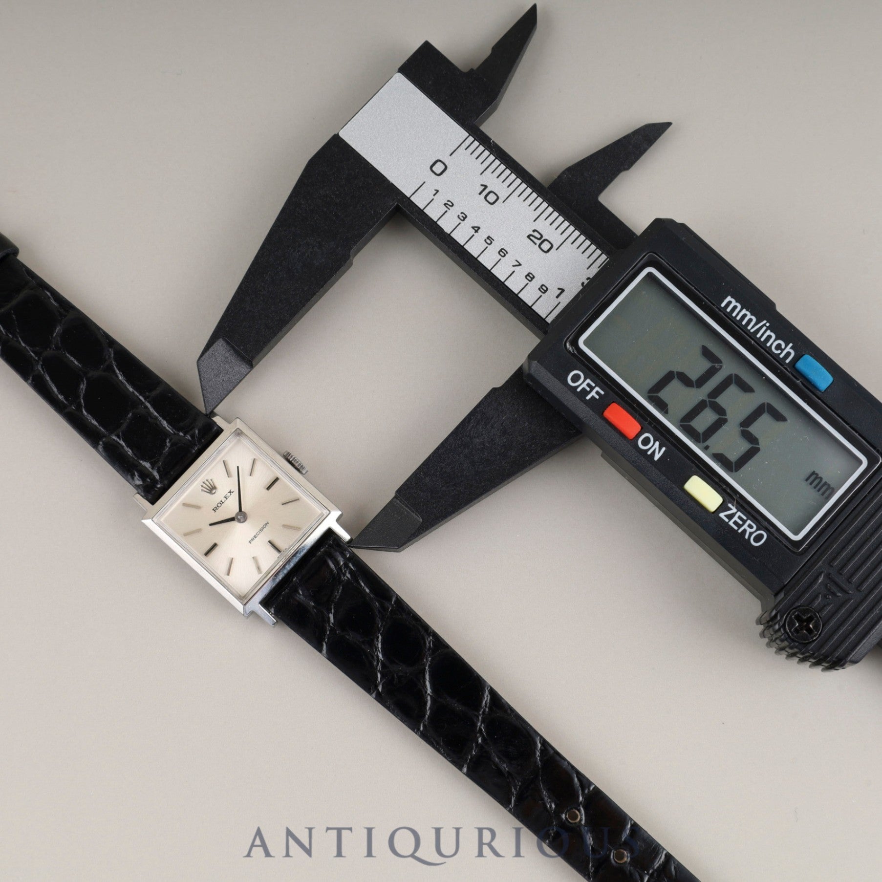 Rolex Precision 2611, manual winding, Cal. 1400, stainless steel, leather, genuine stainless steel buckle, silver dial, No. 41 (1974) *Overhauled