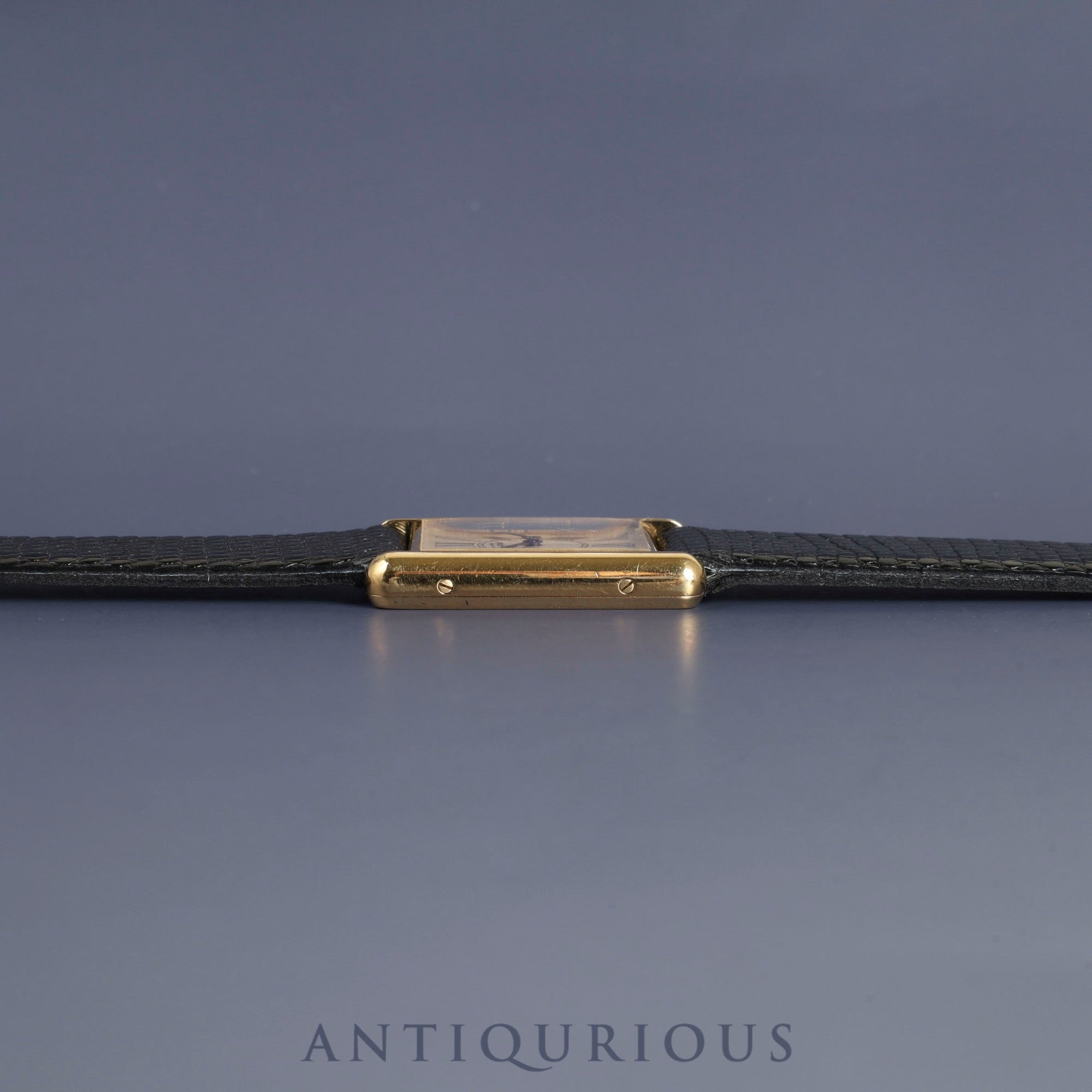 Cartier Must Tank LM W1005654 / 590005 Quartz Cal.690 SV925 Leather Genuine Buckle (GP) Opalan Dial Overhauled