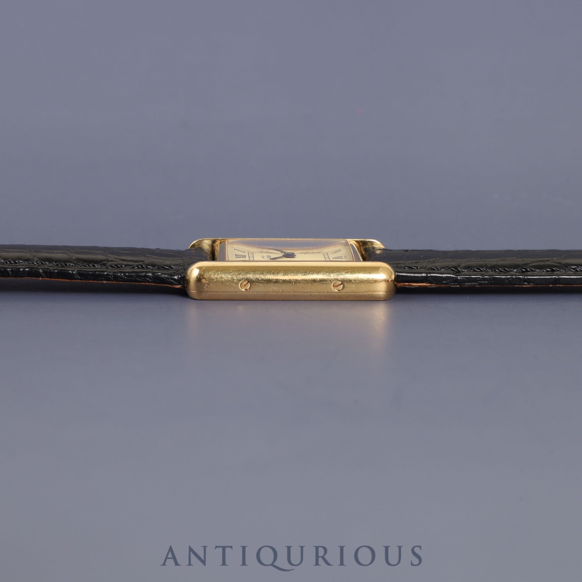 カルティエ マストタンク SM 5057001 クォーツ Cal.057 SV925 革 純正尾錠(GP)アイボリーローマン文字盤 箱 保証書(1992年) オーバーホール済み