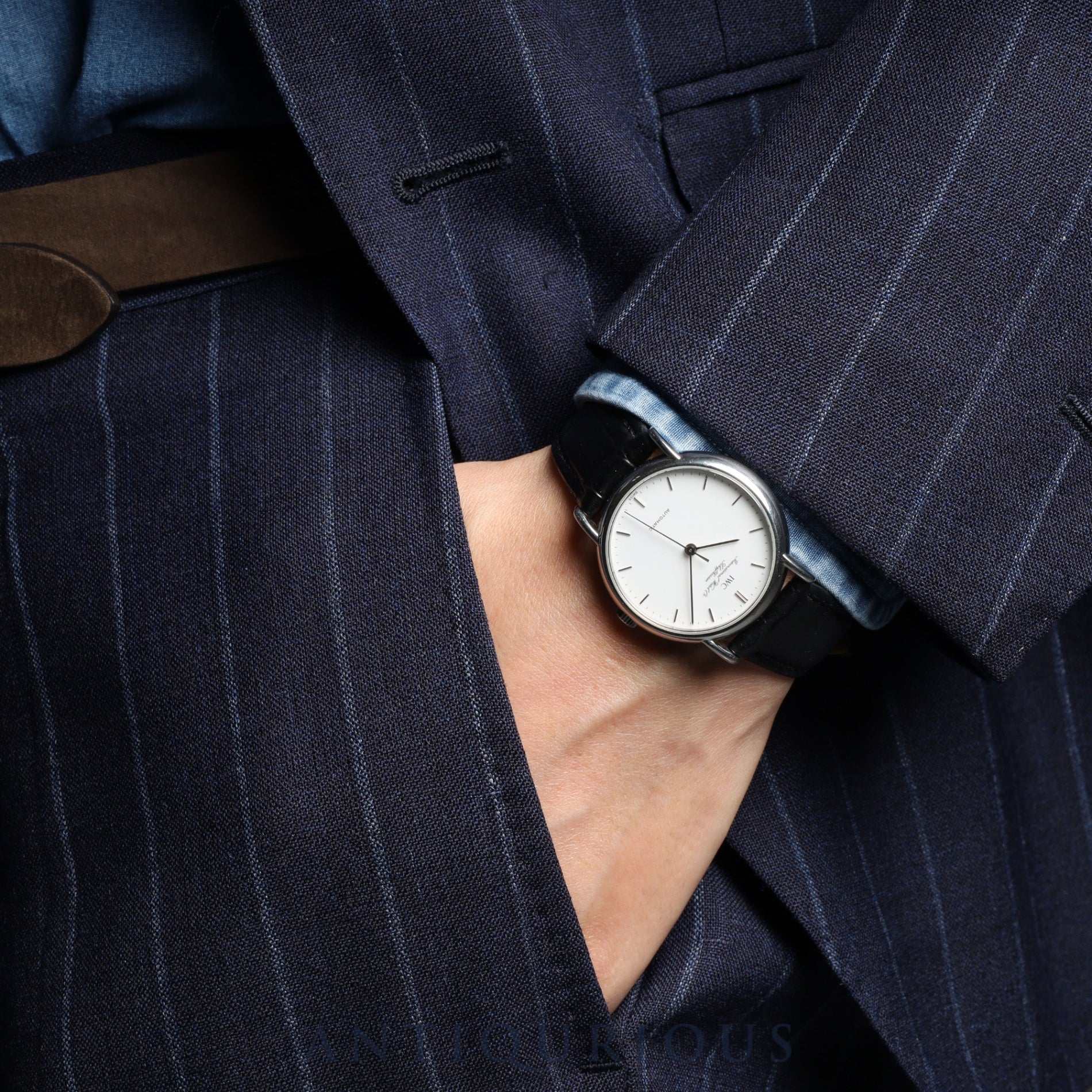 IWC ポートフィノ 3514-001 自動巻き SS 革 純正尾錠(SS) ホワイト文字盤 保証書(1992年) 冊子 オーバーホール済み アイダブリュシー