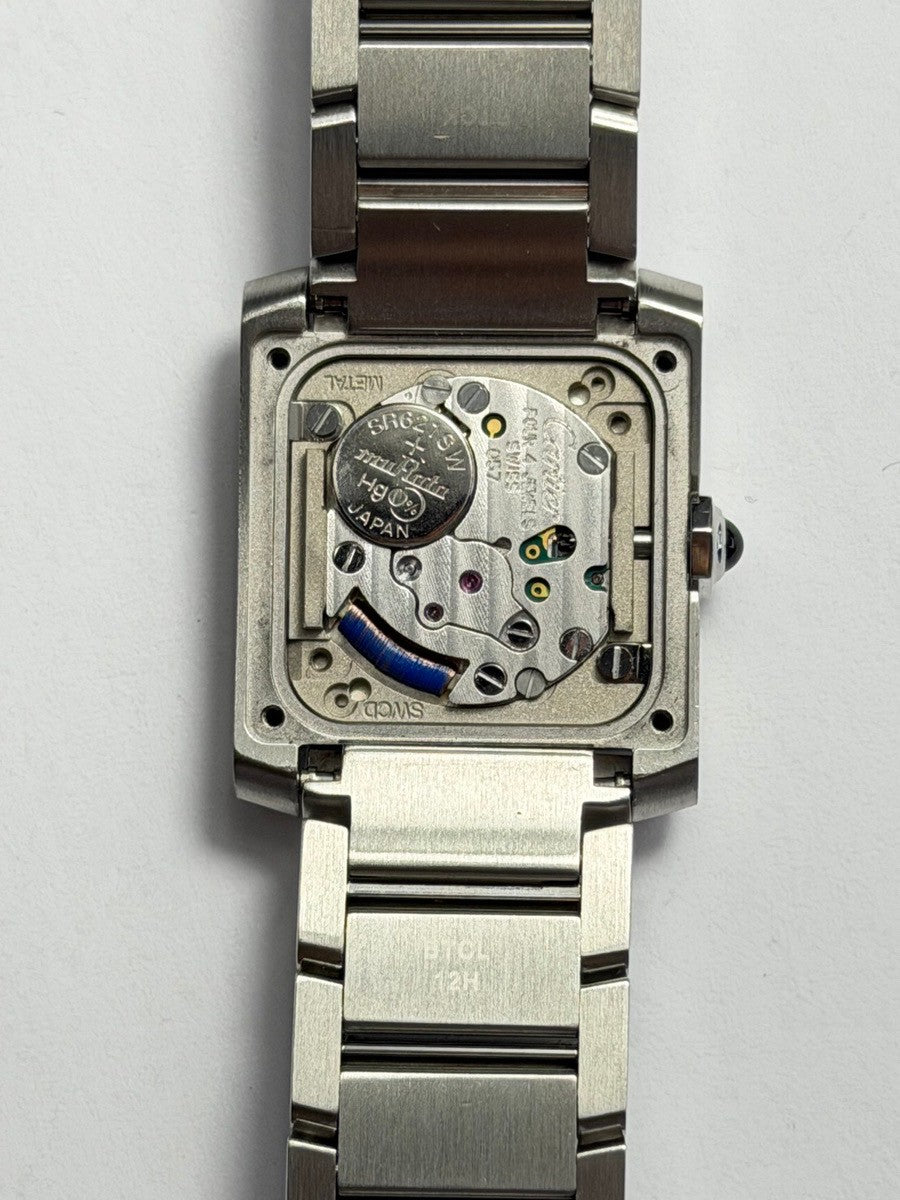 カルティエ タンクフランセーズ SM WSTA0065 / 4472 クォーツ Cal.057 SS SS シルバーローマン文字盤(SWISS MADE表記) 箱 保存袋 国際保証書(2023年7月)オーバーホール済み