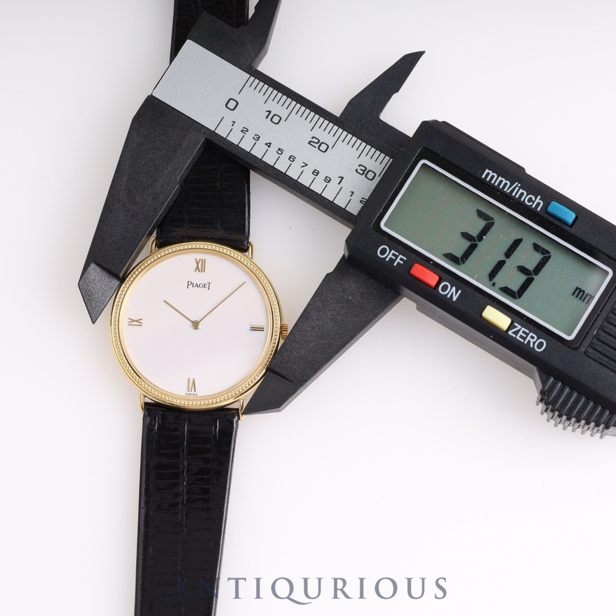 Piaget Round 90231 Manual Winding Caliber 9P2 750YG Leather Strap with Genuine Buckle (750YG) White Dial