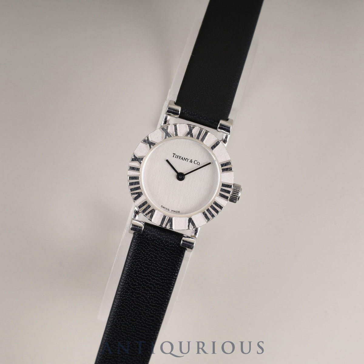 Tiffany Atlas S0640 Quartz Cal.976.001 SV925 Leather Genuine Buckle (SS) Silver Dial Overhauled