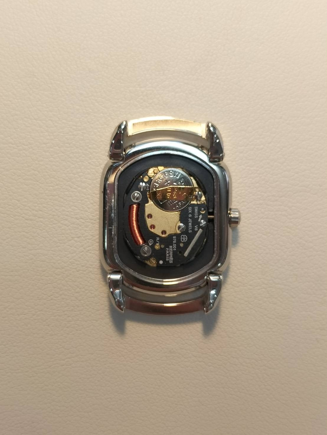 エルメス ラリー RA1.220 クォーツ Cal.976.001 SS/GP SS/GP ホワイト文字盤 オーバーホール済み