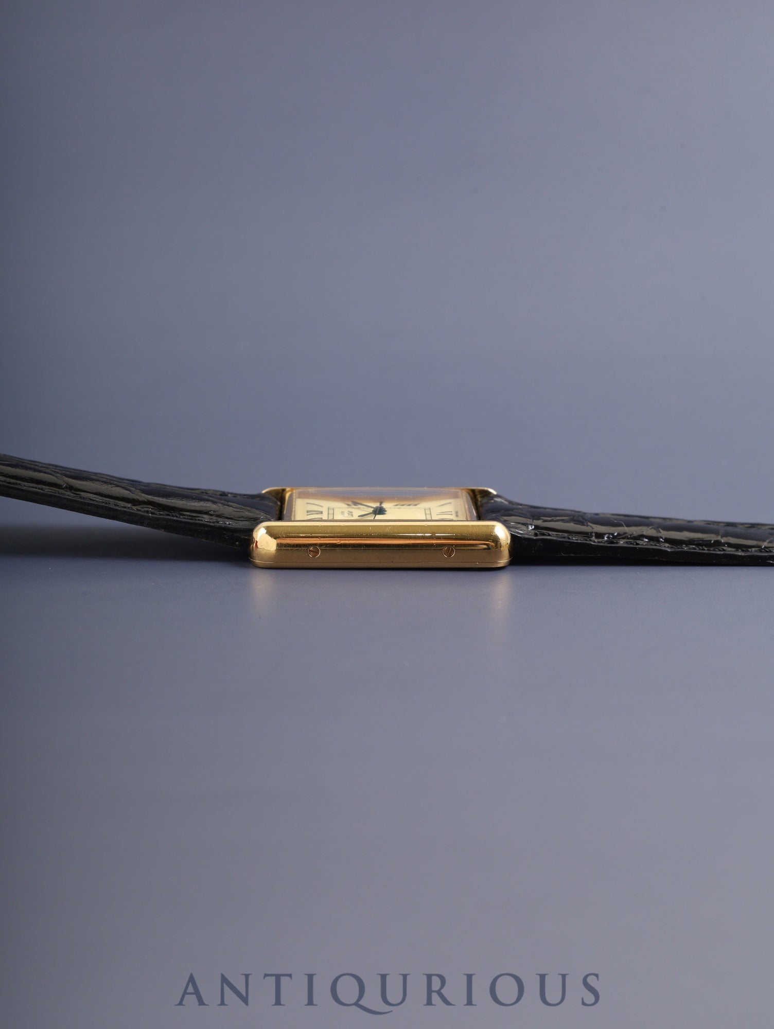 カルティエ マストタンク GM(XL) W1017454 / 2413 クォーツ Cal.687 SV925 革 純正Dバックル(GP) アイボリーローマン文字盤 箱 冊子 保証書 (2004年)オーバーホー済み