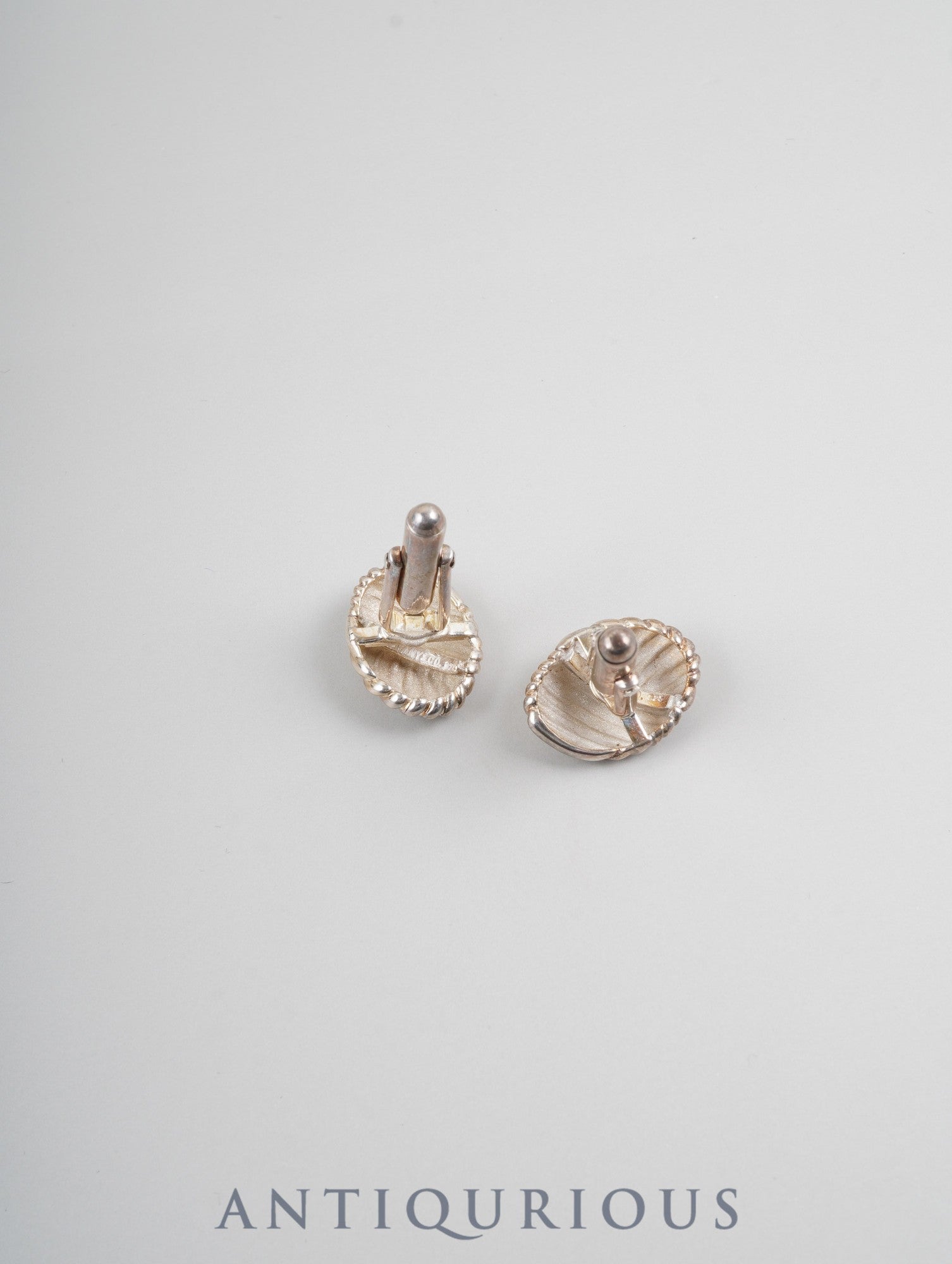 ティファニー カフリンクス ラージL シェル調 鏡面ラインオーバル スターリングシルバー 箱 保存袋