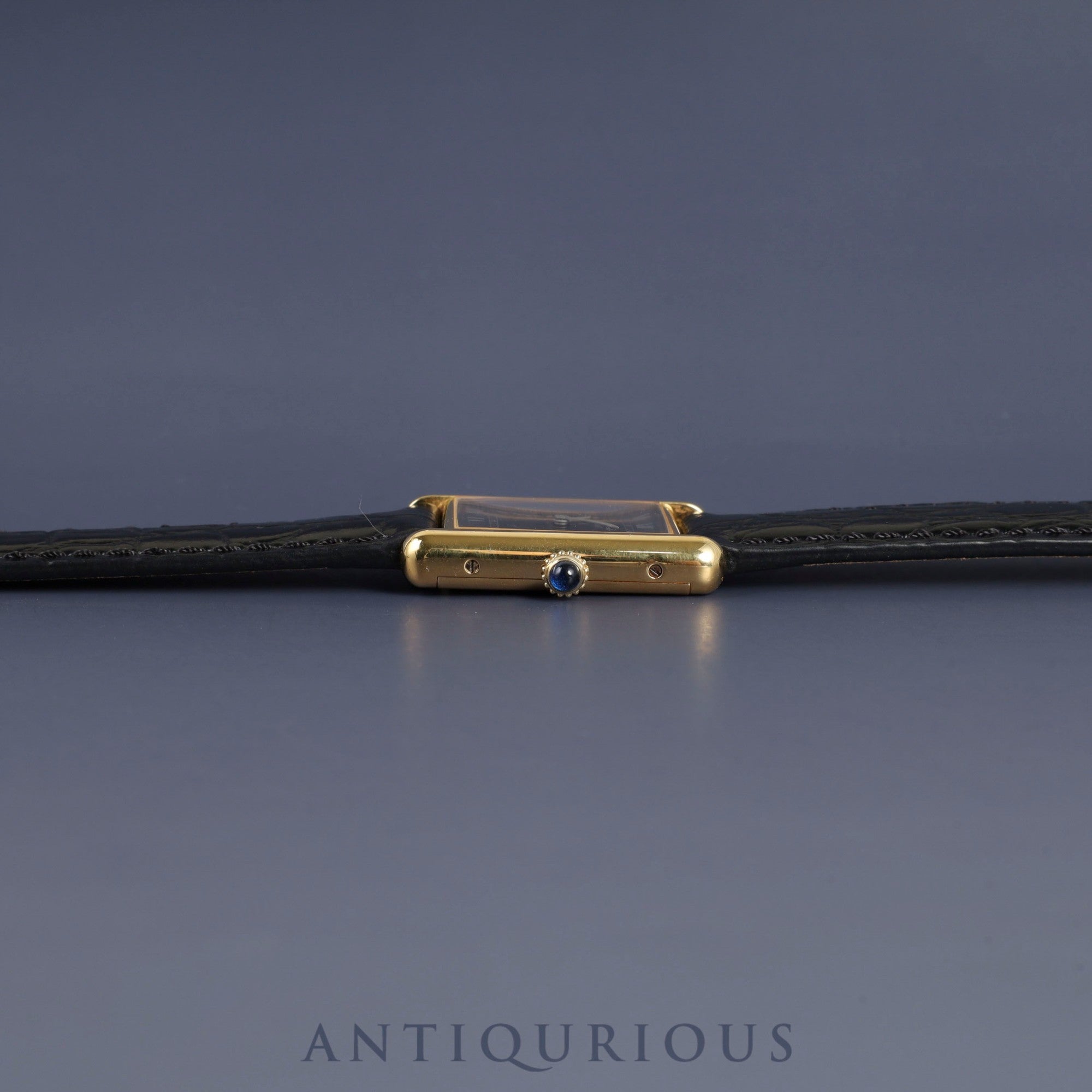 カルティエ マストタンク LM 手巻き Cal.78-1 SV925 革 純正尾錠(GP)ブラックローマン文字盤 オーバーホール済み 新品仕上げ済み