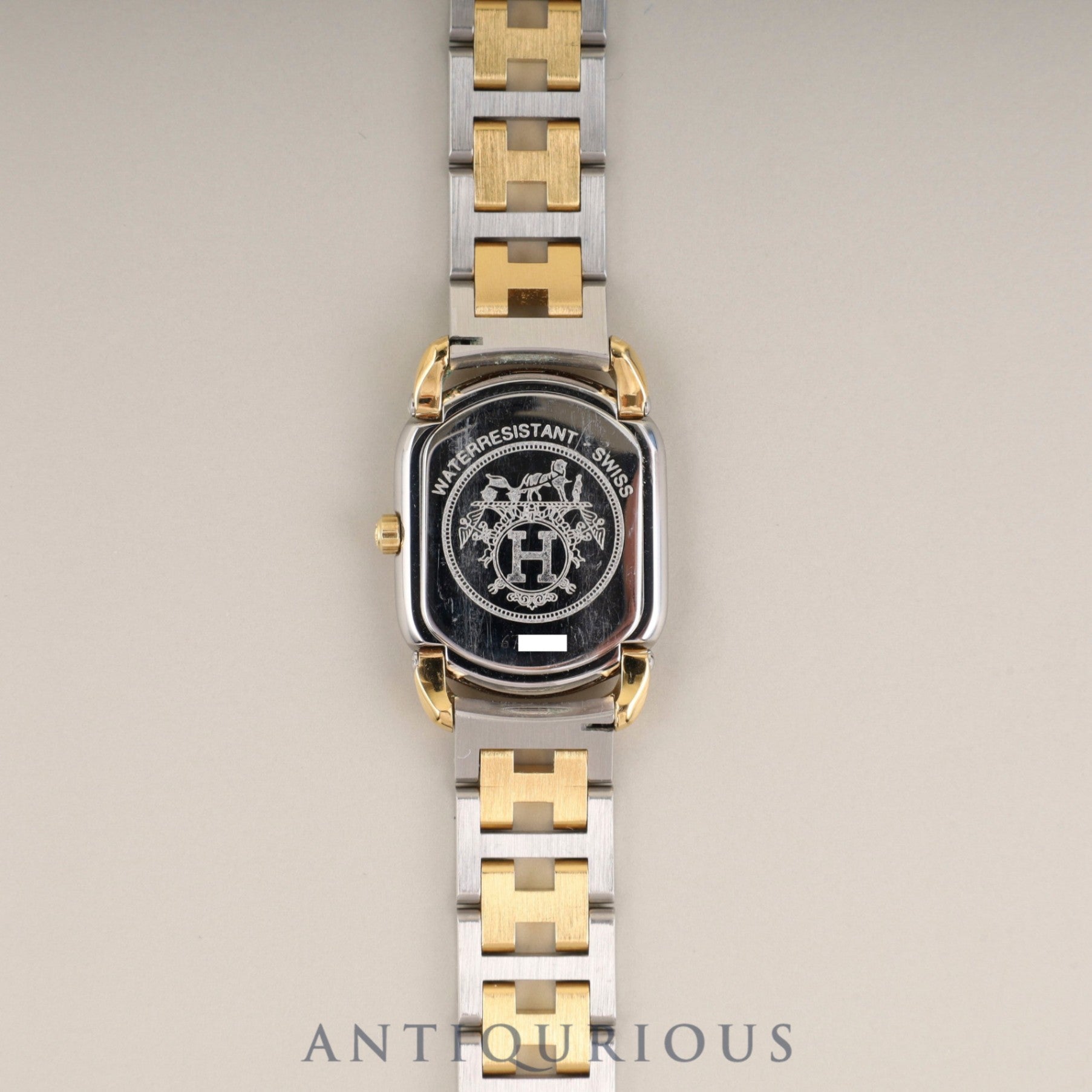 Hermès Rally Quartz Cal.976.001 SS/GP SS/GP Ivory Dial Box Booklet Warranty (1995) Overhauled