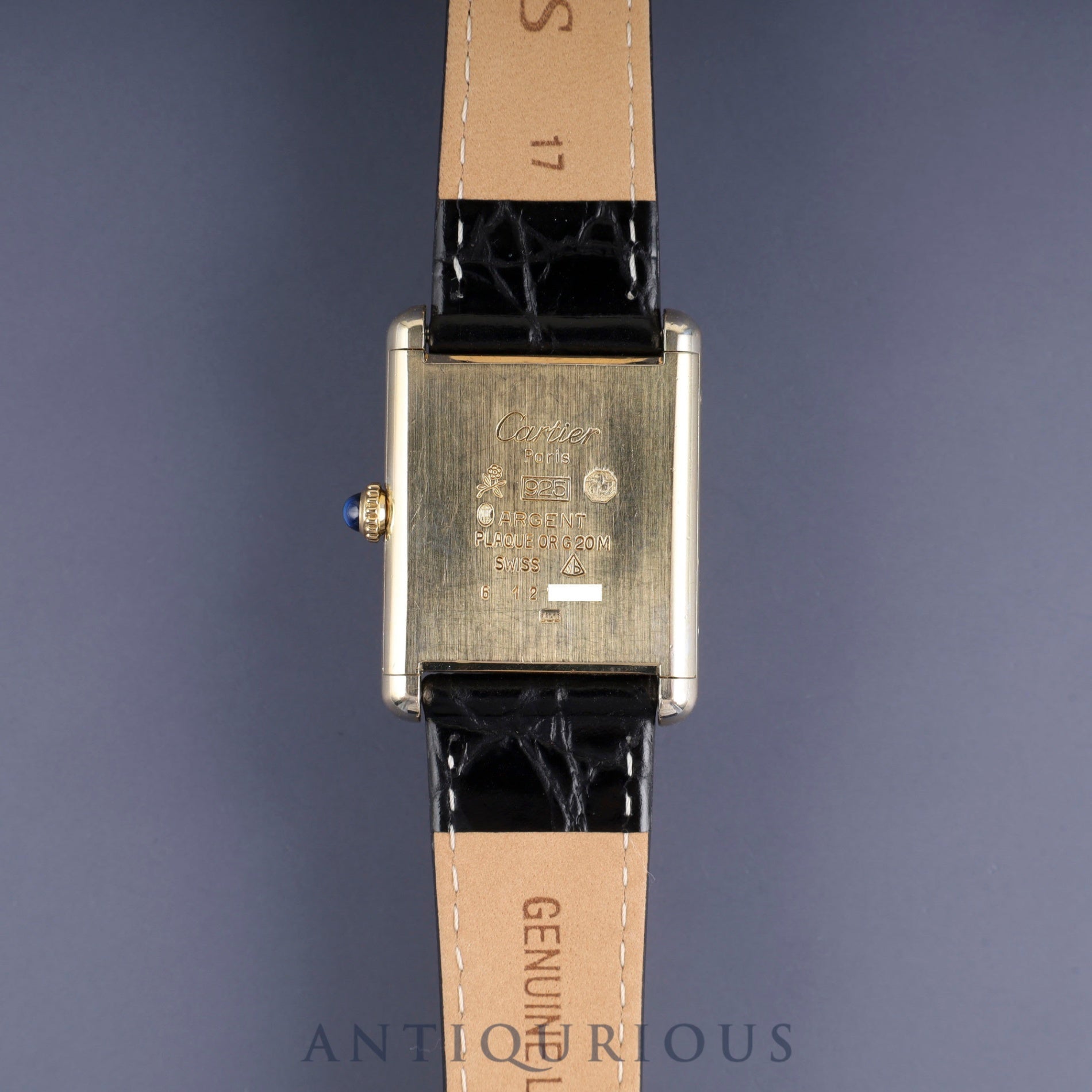 カルティエ マストタンク LM 手巻き Cal.- SV925 革 純正尾錠(GP) アイボリーローマン文字盤 カルティエブティックにてコンプリートサービス済み