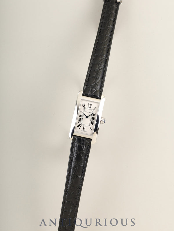 カルティエ タンクアメリカン SM WSTA0016 / 4274 クォーツ Cal.157 SS 革 純正Dバックル(SS) シルバーローマン文字盤(SWISS MADE表記) 保証書(2020年)オーバーホール済み