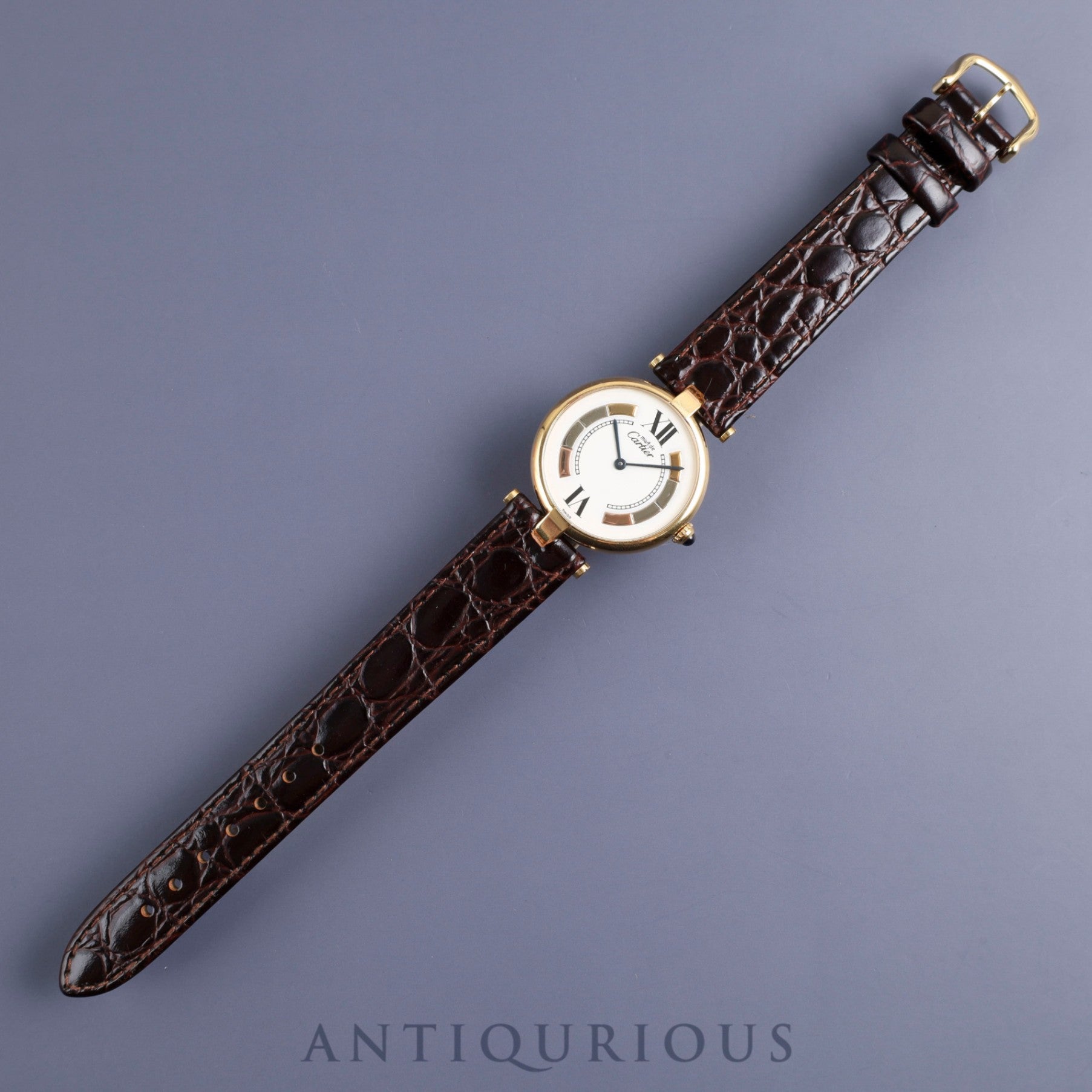 カルティエ マスト ヴァンドーム VLC LM W1006454 / 590003 クォーツ Cal.90 SV925 革 純正尾錠(GP)トリニティ文字盤 オーバーホール済み