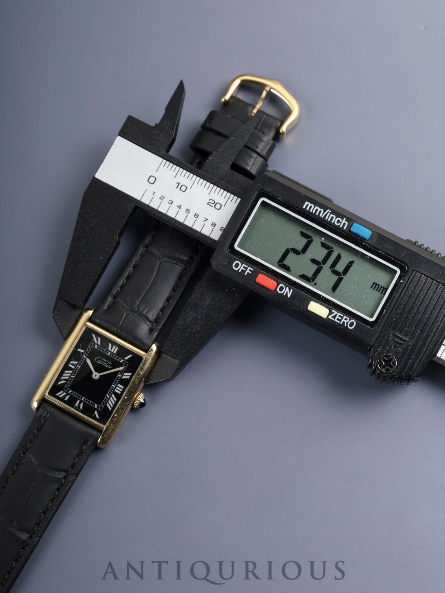 CARTIER カルティエ MUST TANK LM マストタンク LM 6 手巻き Cal.78-1 SV925 革 純正ピンバックル(GP)ブラックローマン文字盤(SWISS表記 )1976年頃~1980年代初期頃 オーバーホール済み