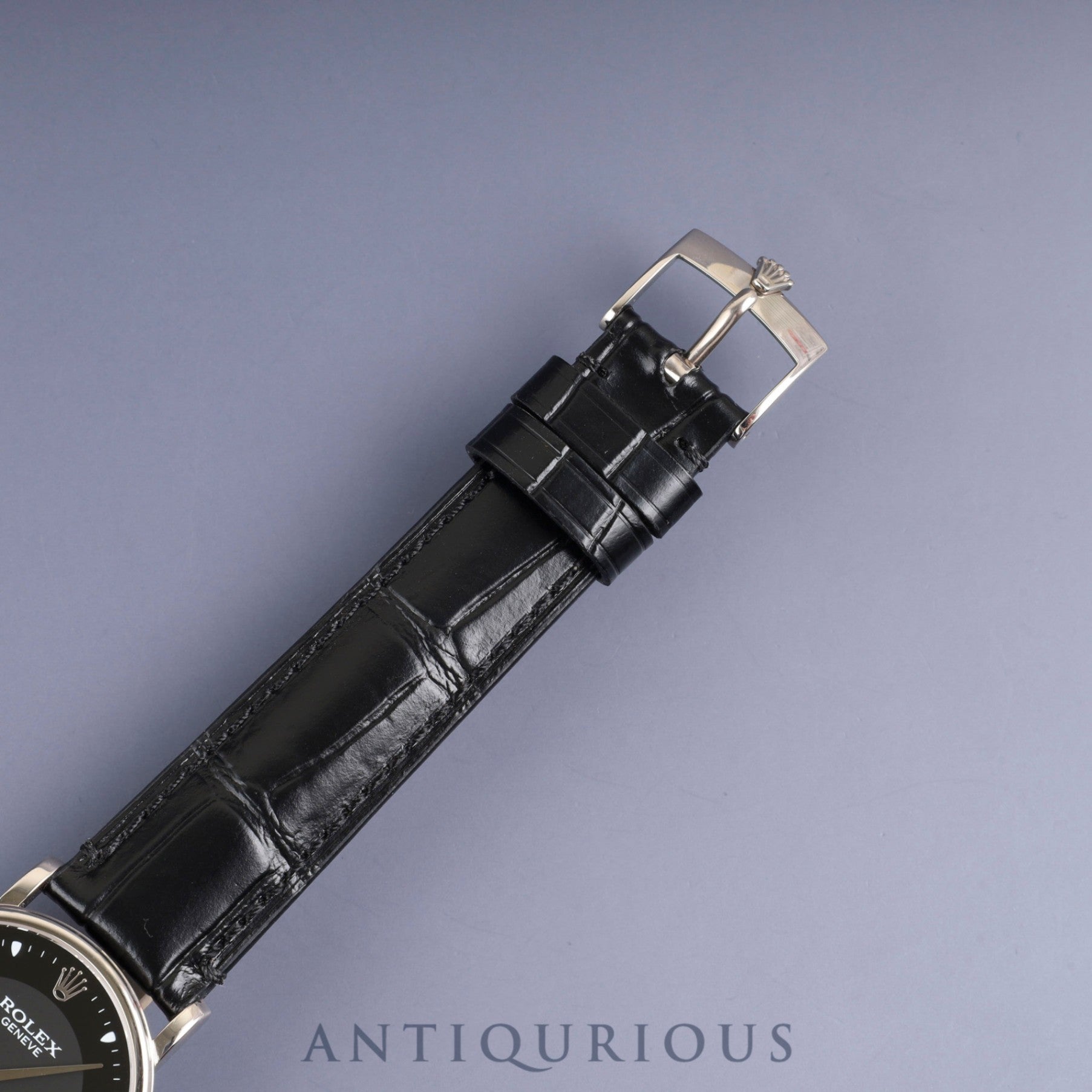 Rolex Cellini 5115 Manual Winding Caliber 1602 750 Leather Strap with Genuine Buckle (750) Black Dial A Series (1998-1999) Overhauled