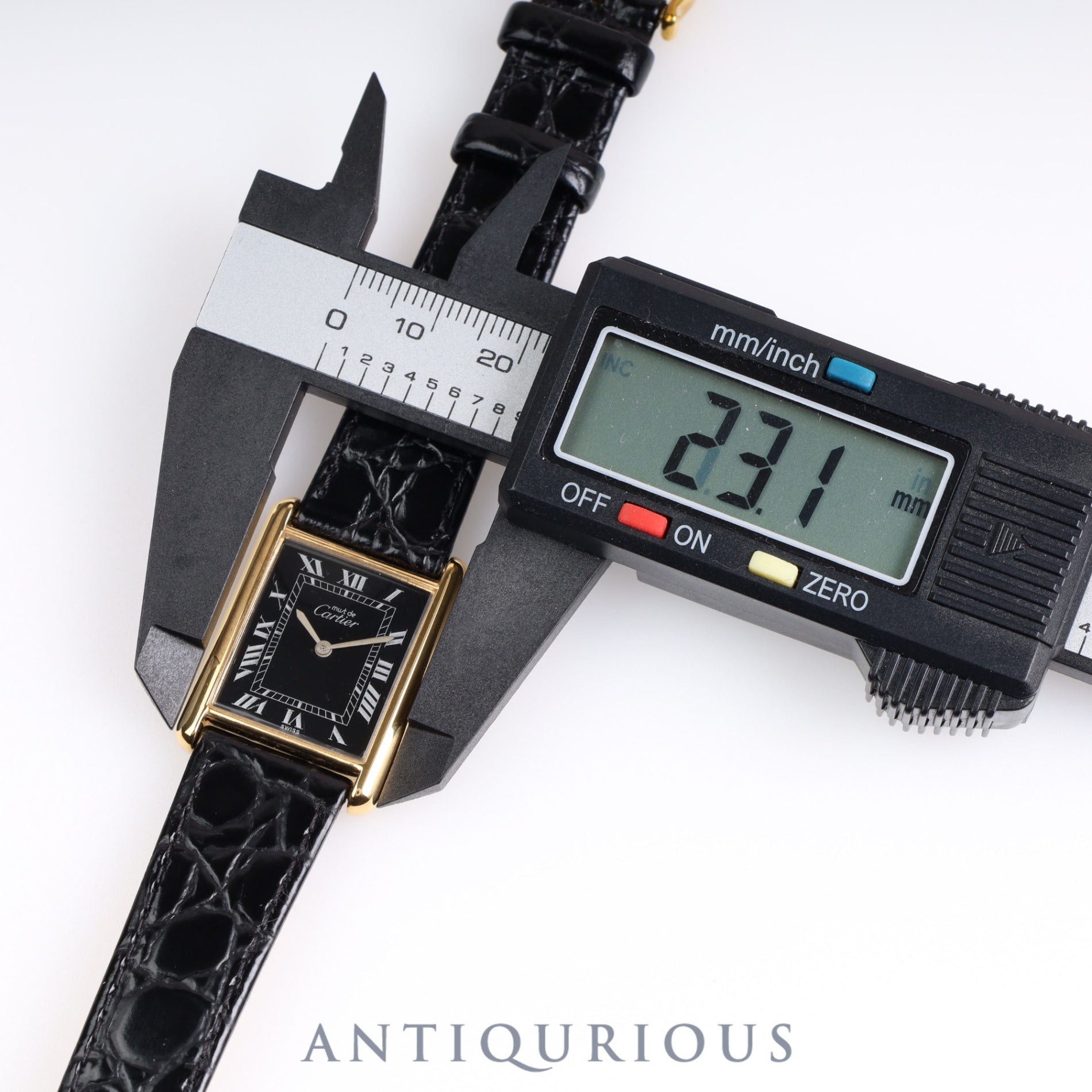 Cartier Must Tank LM Manual Winding Black Roman Dial