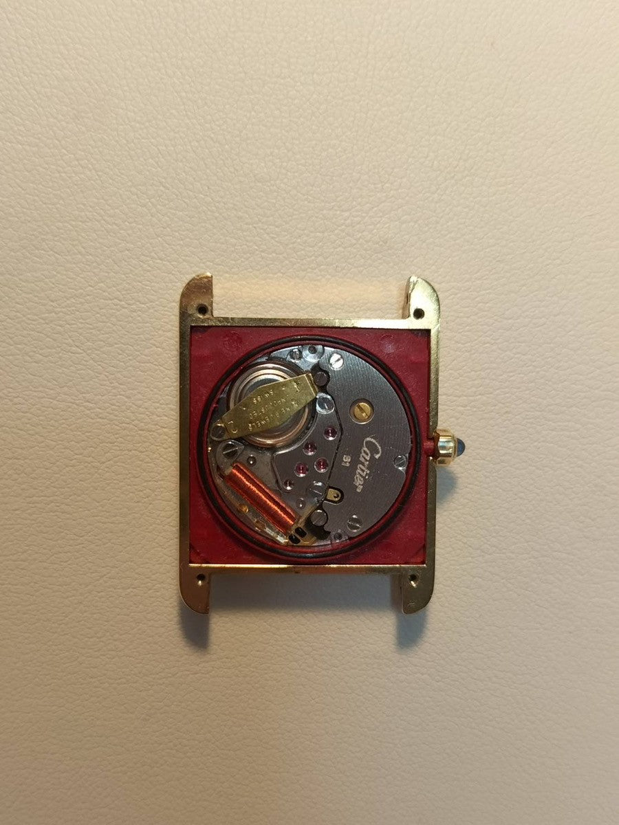 カルティエ マストタンク LM 6 81006 クォーツ Cal.81 SV925 純正革ベルト(使用感あり)純正尾錠(GP) クロワゾネ文字盤 オーバーホール済み