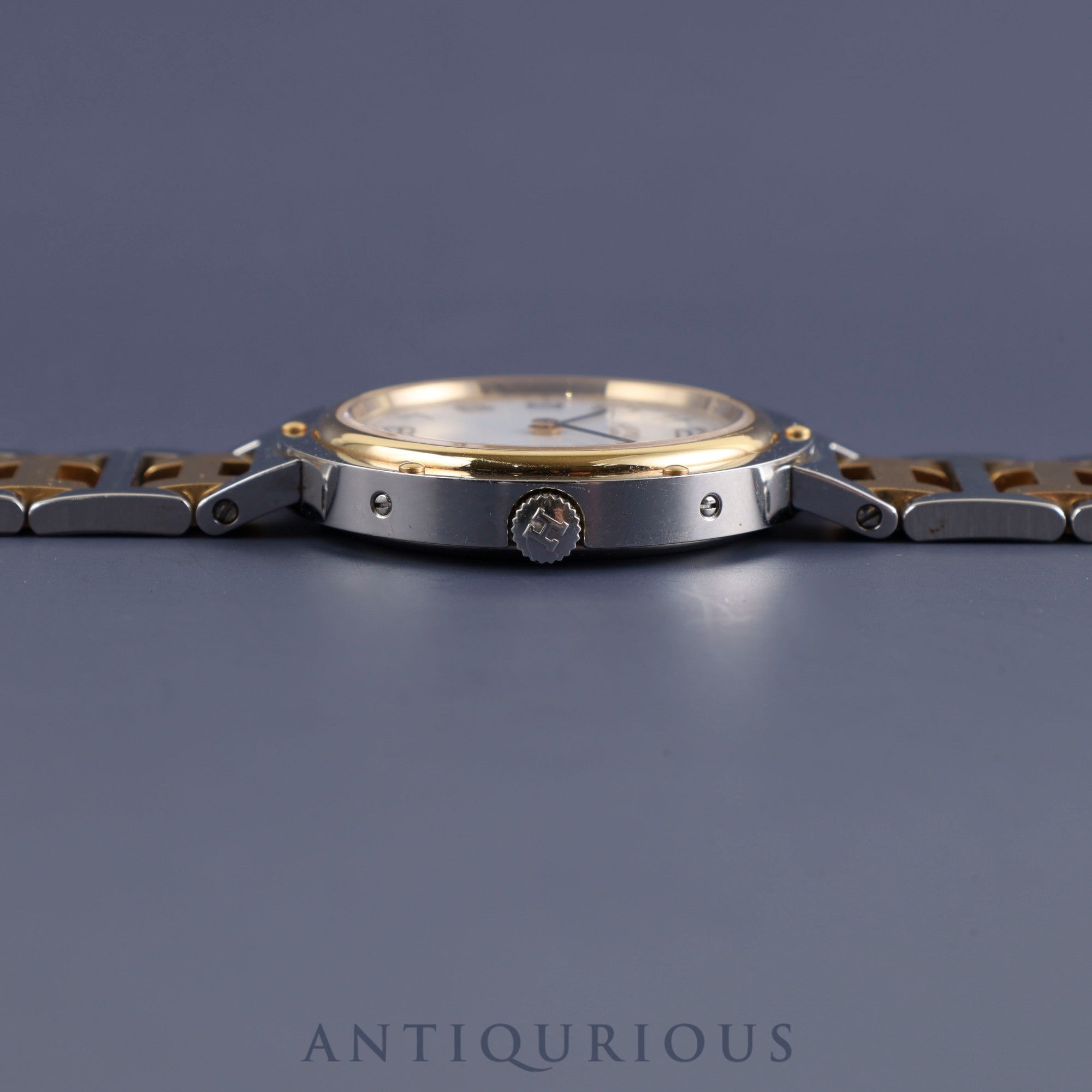 エルメス クリッパー ボーイズサイズ クオーツ SS / GP ホワイトアラビア文字盤 30.0mm