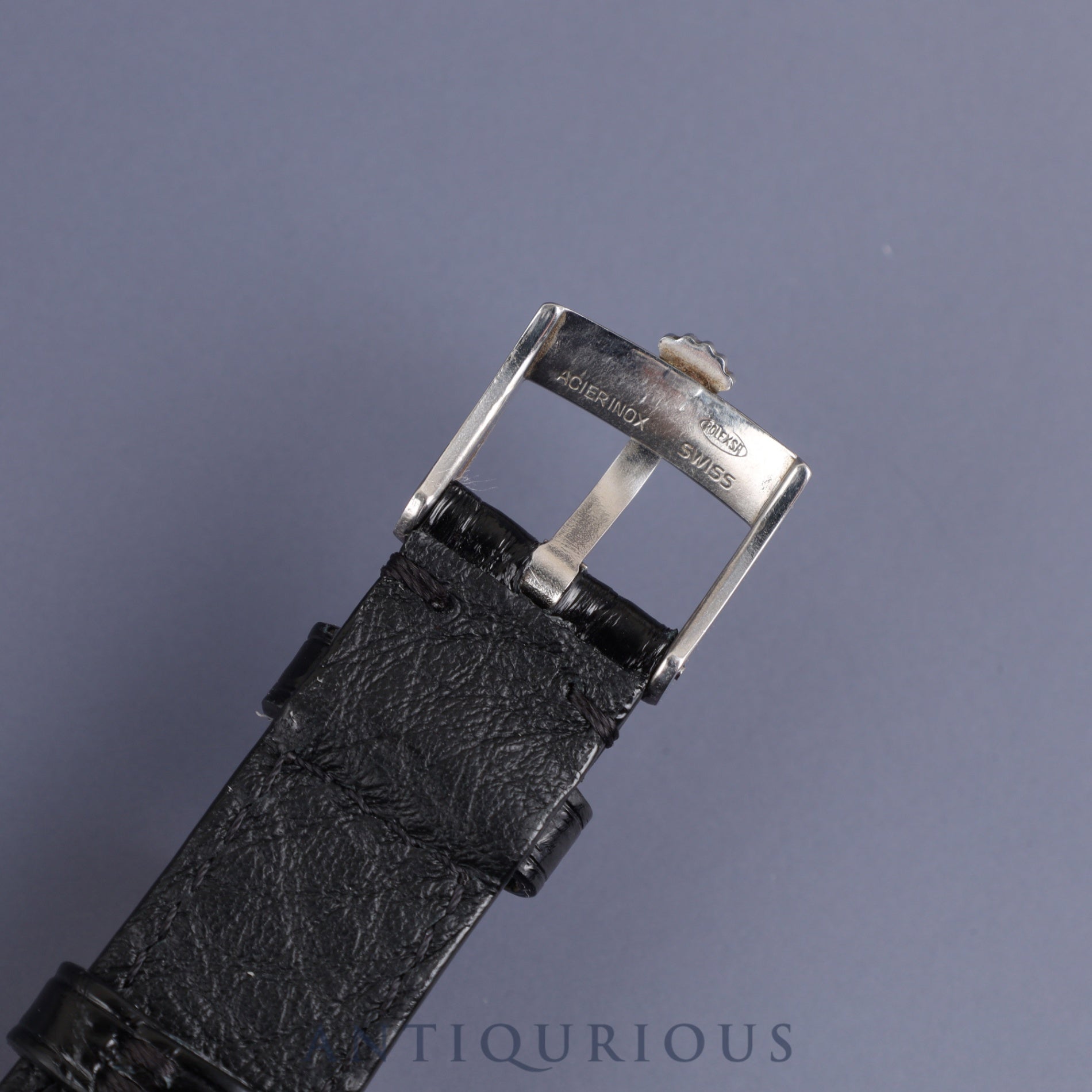 Rolex Cellini 3805 Manual winding Cal.1600 750WG Leather Genuine buckle (SS) Grey dial No. 27 (1969) Overhauled