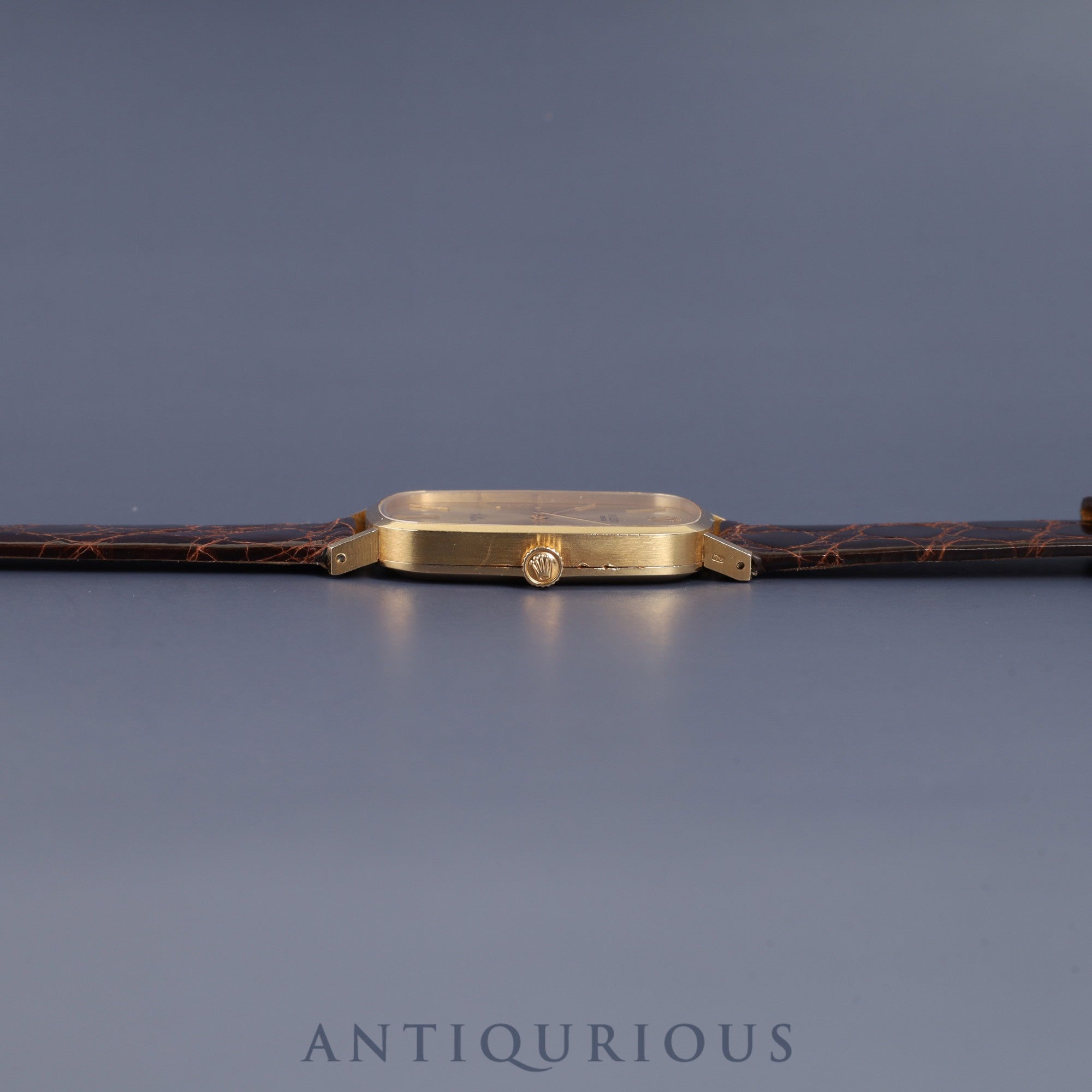 ロレックス チェリーニ 4113 手巻き Cal.1600 750 革 純正尾錠(GP)シャンパン文字盤 42番台(1974年)オーバーホール済み