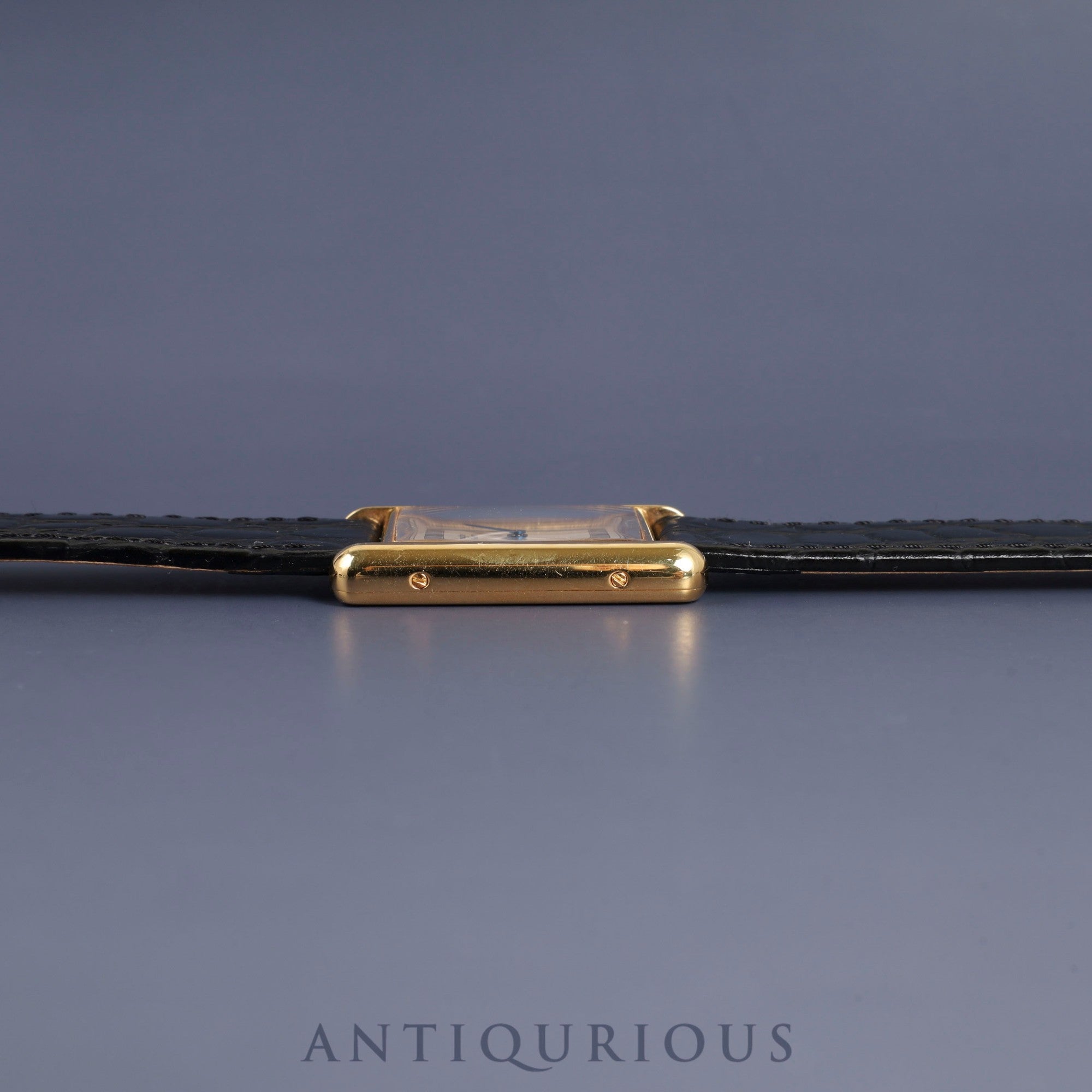 Cartier Must Tank LM 6 81006 Quartz SV925 Leather Genuine Buckle (GP) Grey Roman Dial Complete service (full maintenance) completed at Cartier boutique