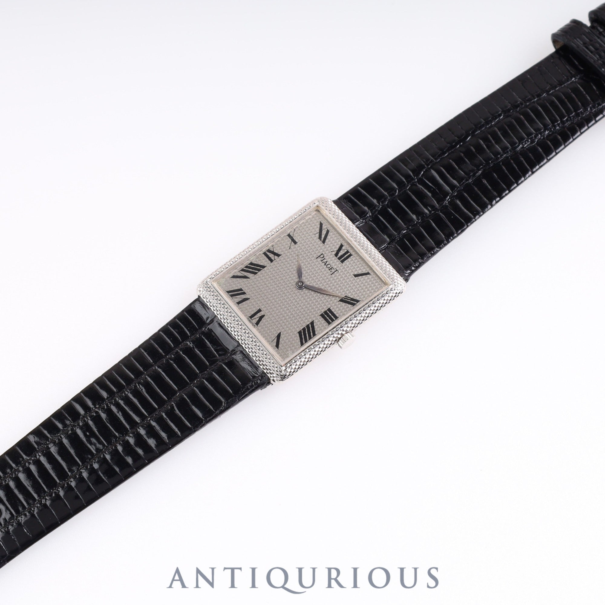 ピアジェ レクタンギュラーケース 9152 手巻き Cal.9P2 WG 革 グレー文字盤