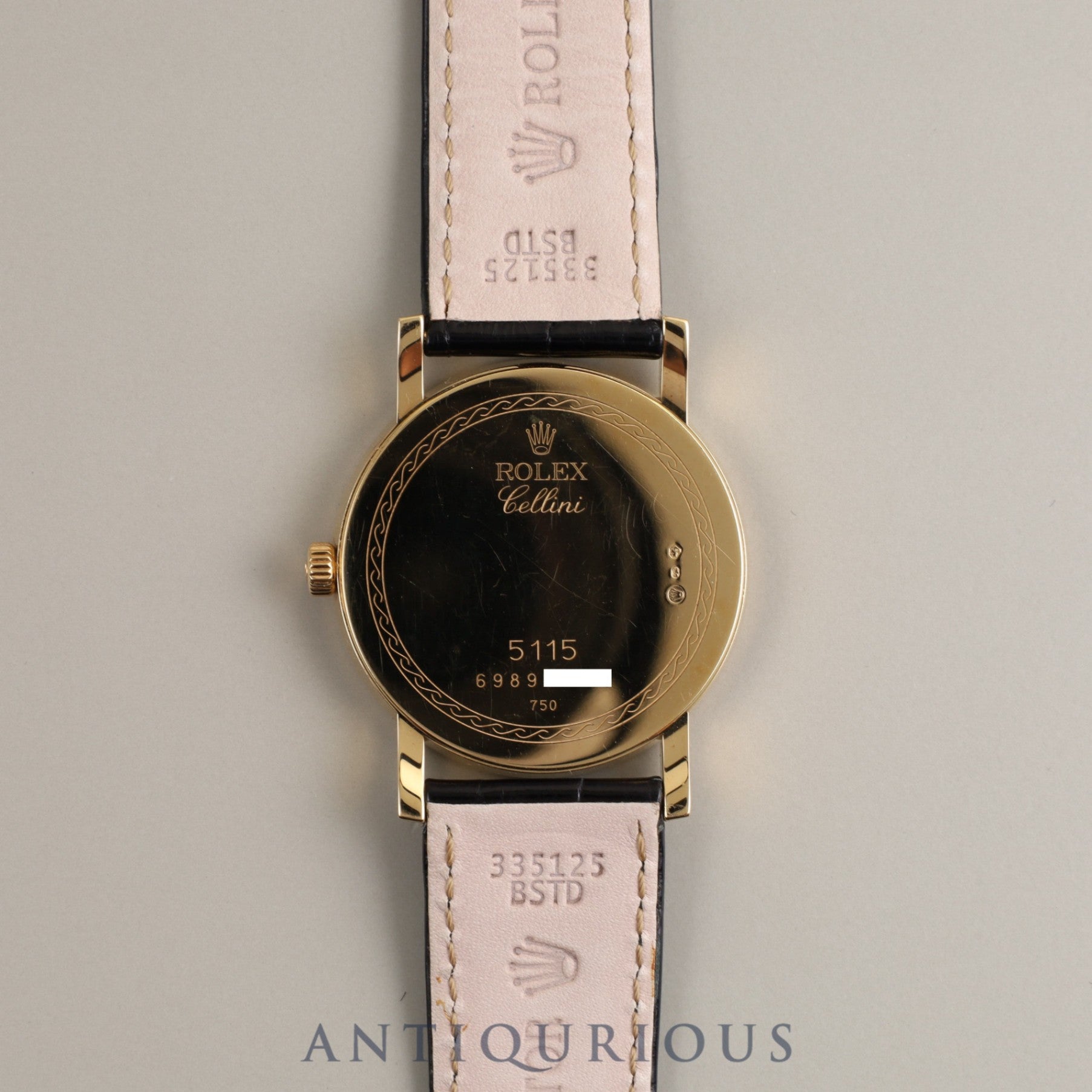 ロレックス チェリーニ 5115/8 手巻き Cal.1602 750YG 純正革ベルト 純正尾錠(750)アイボリー彫コンピューターローマ文字盤 箱 保証書(2015年)