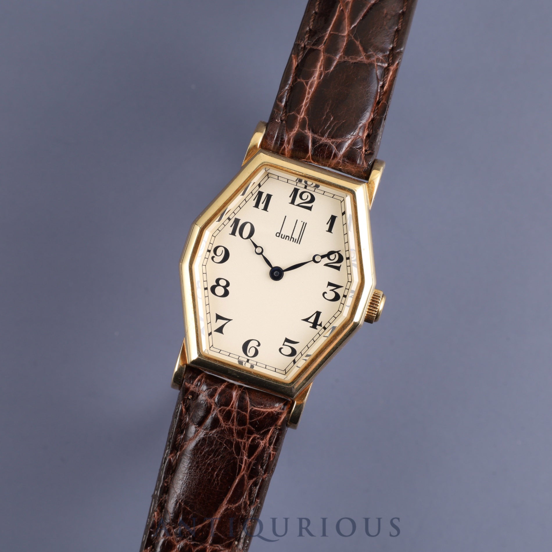 Dunhill Centenary Octagon 100th Anniversary Model Hand-wound Cal.- 750 Leather Genuine Buckle (750) Silver Dial Box Warranty (unsigned) Limited to 250 pieces Overhauled