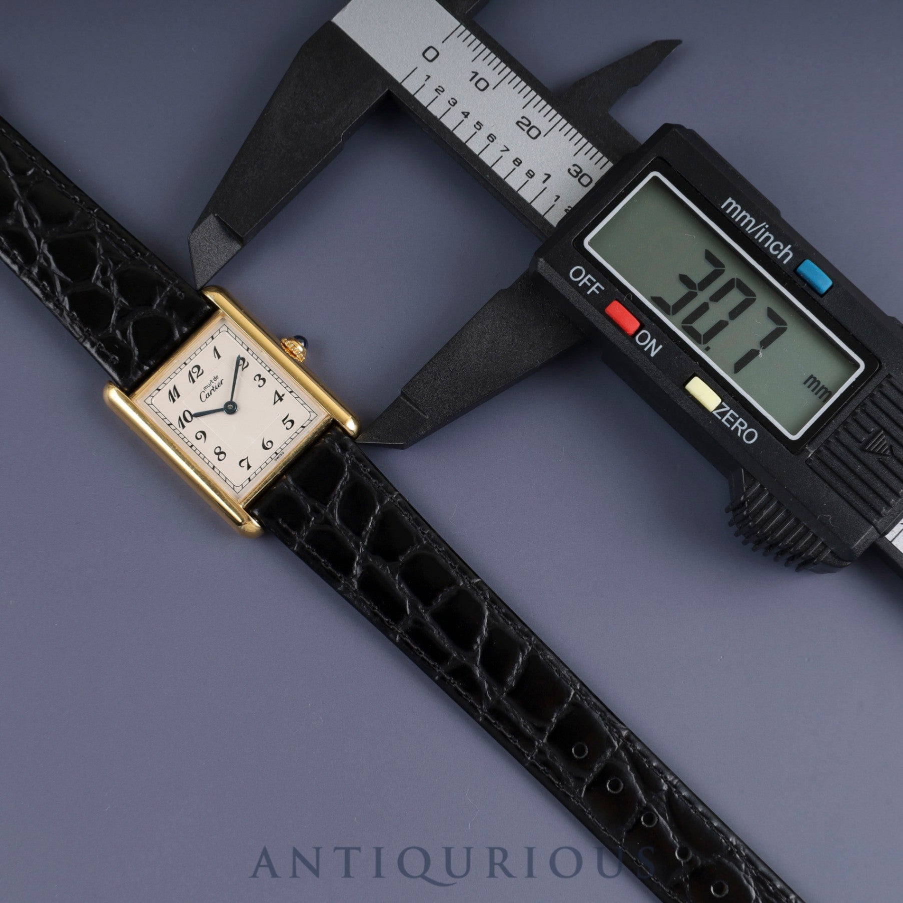 カルティエ マストタンク LM 590005 クォーツ Cal.90 SV925 革 純正尾錠(GP)アラビア文字盤 オーバーホール済み 新品仕上げ済み