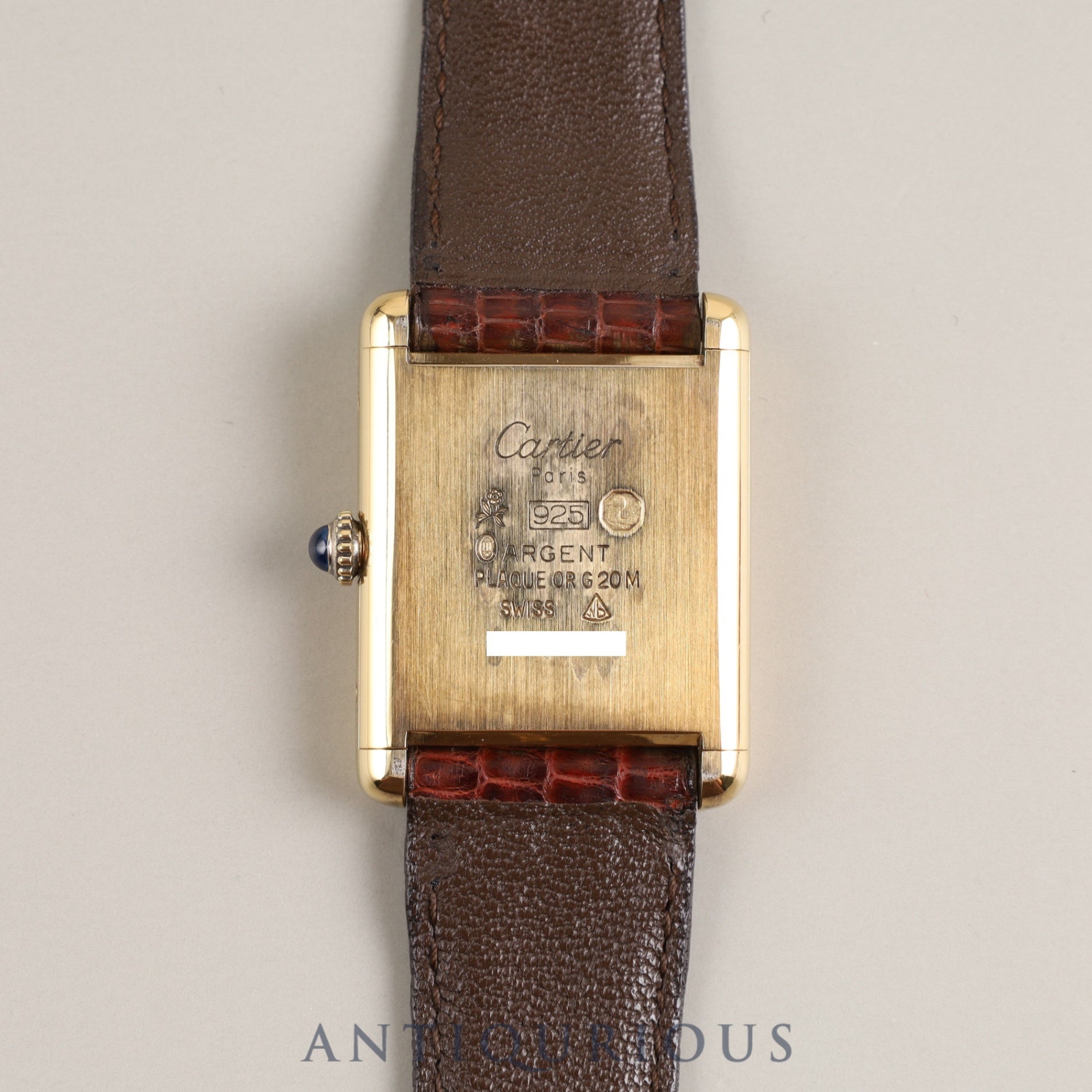 Cartier Manual Winding Cal.78-1 SV925 Genuine Leather Strap Genuine Buckle (GP) Ivory Roman Dial Box Overhauled