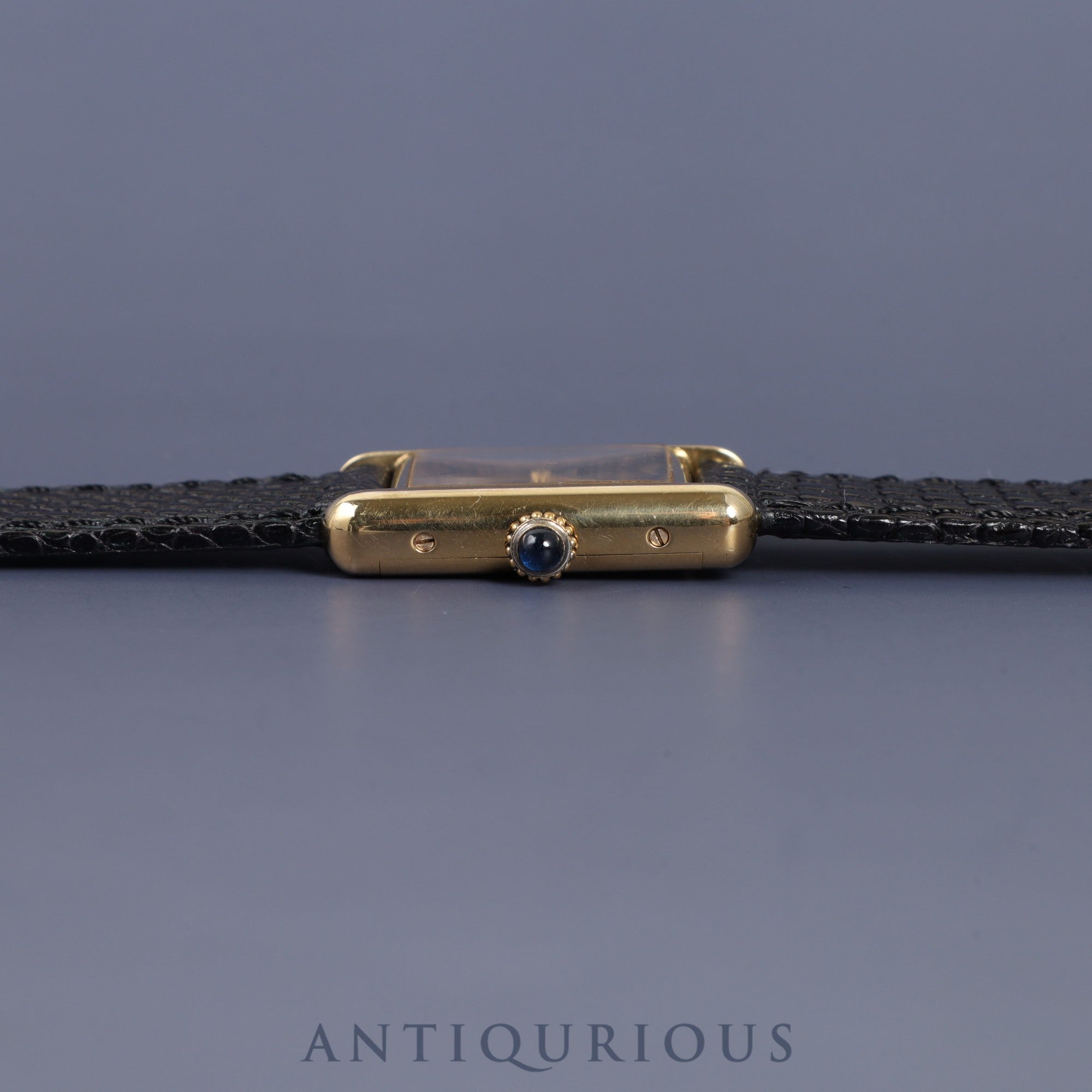 カルティエ マストタンク SM 手巻き Cal.78-1 SV925 革 純正尾錠 (GP) ブラックオニキス文字盤 1976年頃~1980年代初期頃 オーバーホール済み