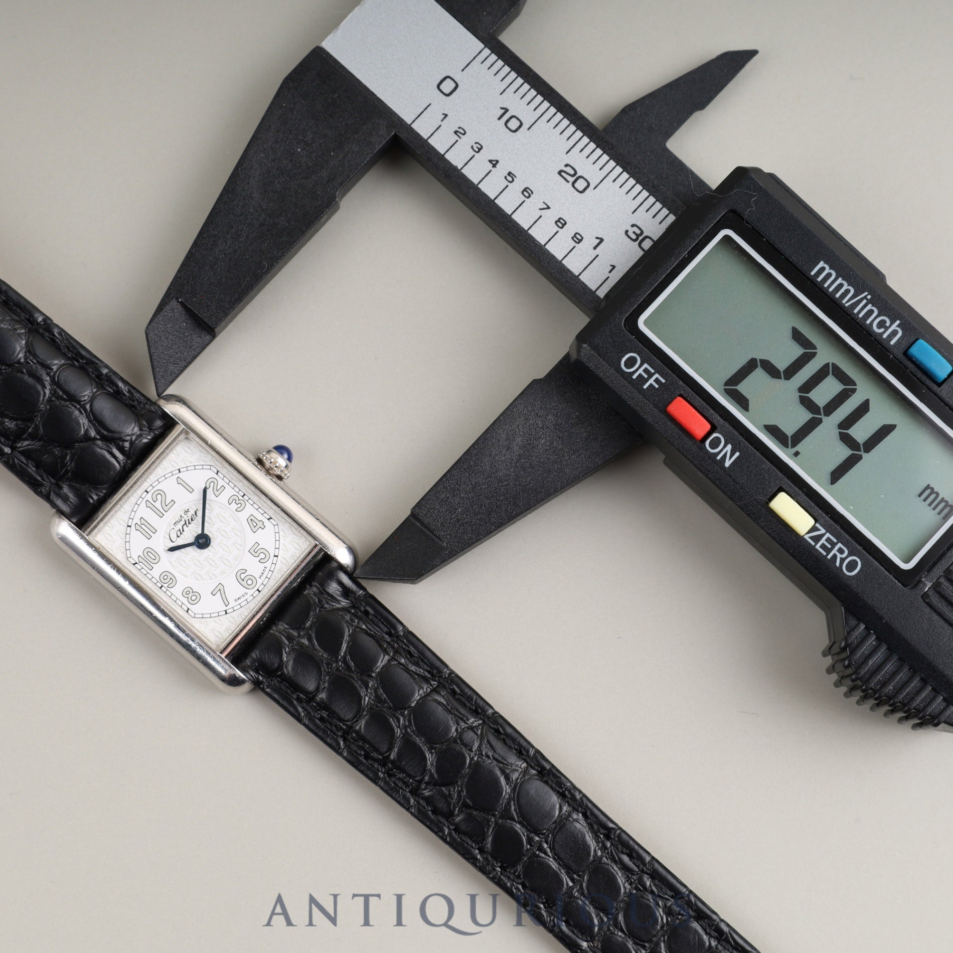 カルティエ マストタンク MM 2416 クォーツ Cal.057 SV925 革 純正Dバックル(SS) テレフォンCC文字盤 オーバーホール済み
