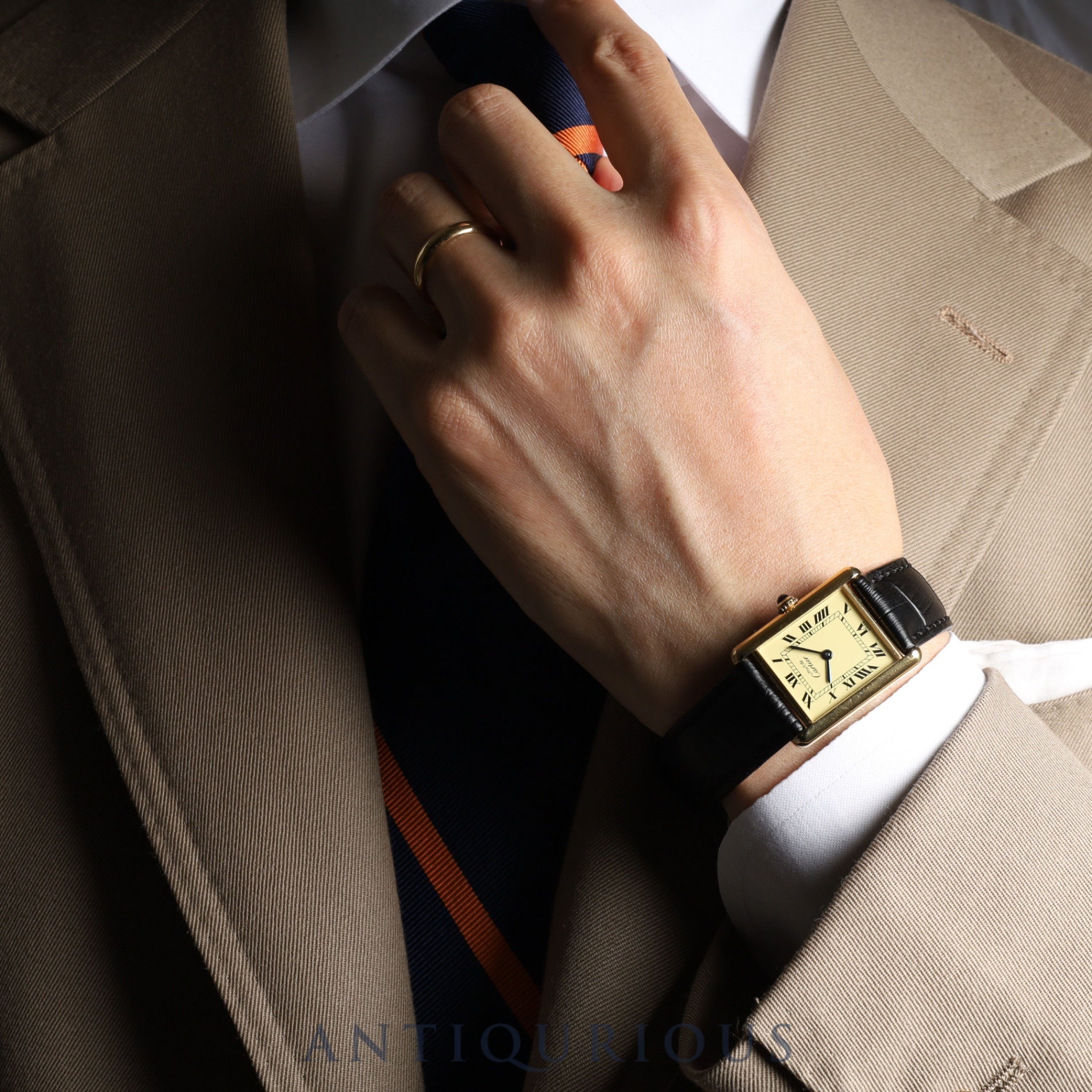 Cartier Must Tank LM QZ Ivory Roman Dial