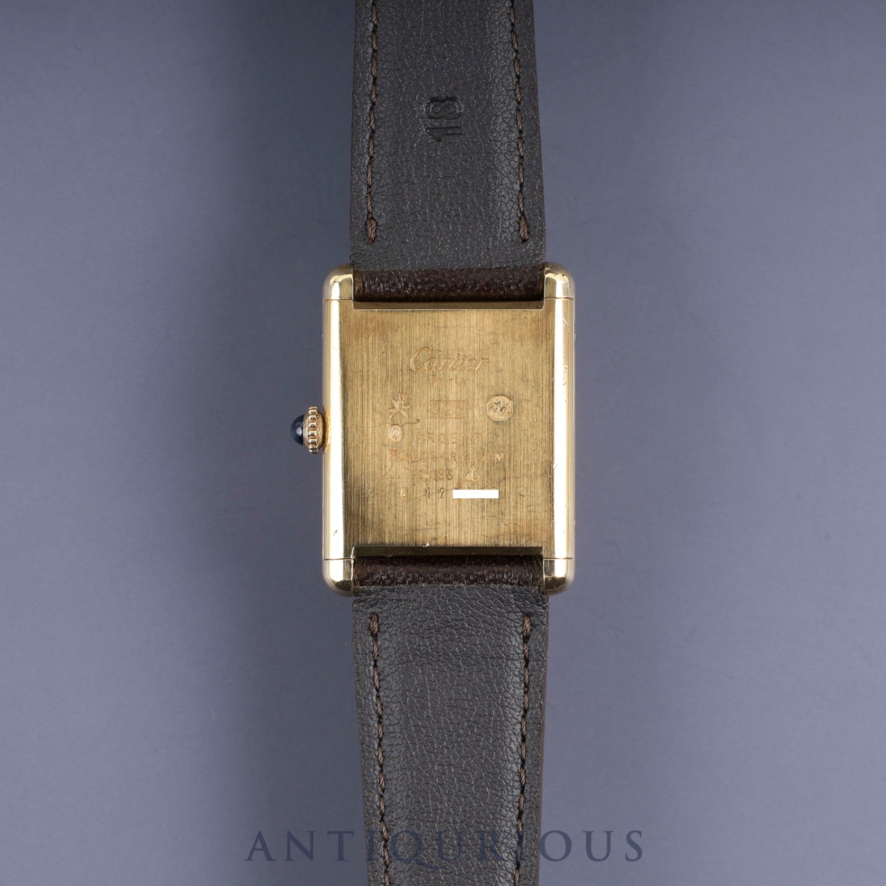 カルティエ マストタンク LM 手巻き Cal.78-1 SV925 革 純正尾錠(GP)ボルドー文字盤 ガーネットダイアル オーバーホール済み