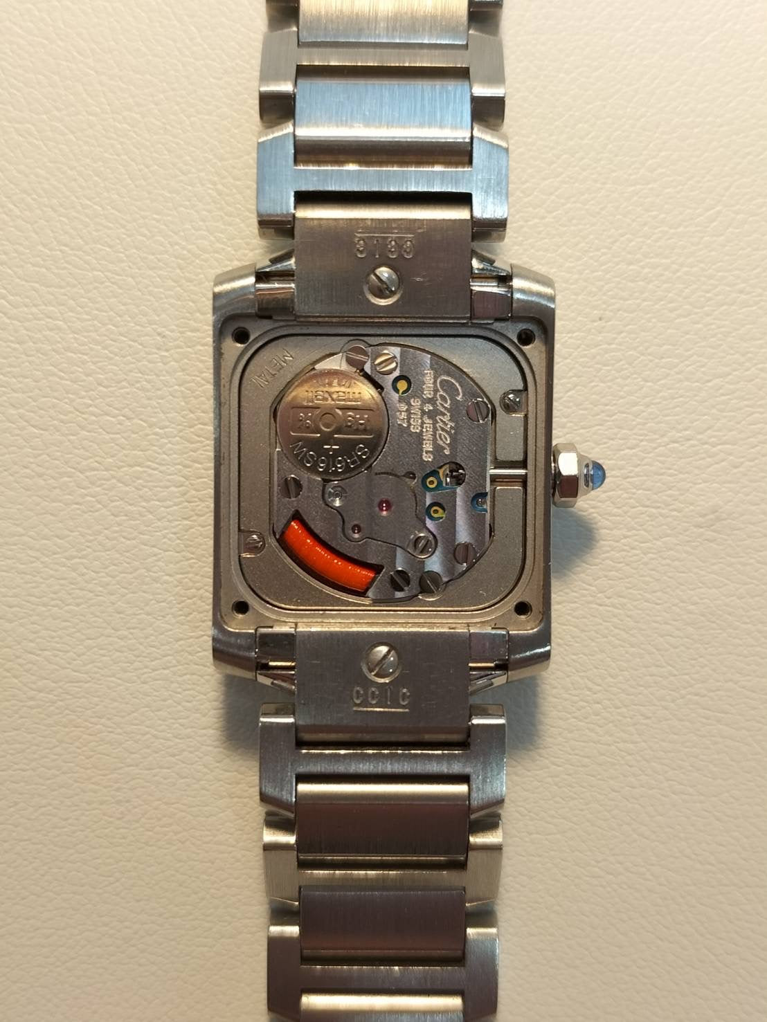 カルティエ タンクフランセーズ SM W51026Q3 / 2384 クォーツ Cal.057 SS SS ブラック文字盤(アジア限定) オーバーホール済み