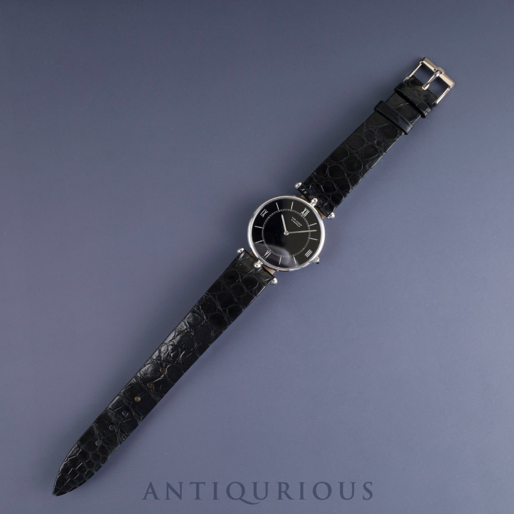 ヴァンクリーフ&アーペル ラ・コレクション 9065 手巻き Cal.PIAGET 9P2 750 革 尾錠(ピアジェ製/750) ブラックローマン文字盤 オーバーホール済み