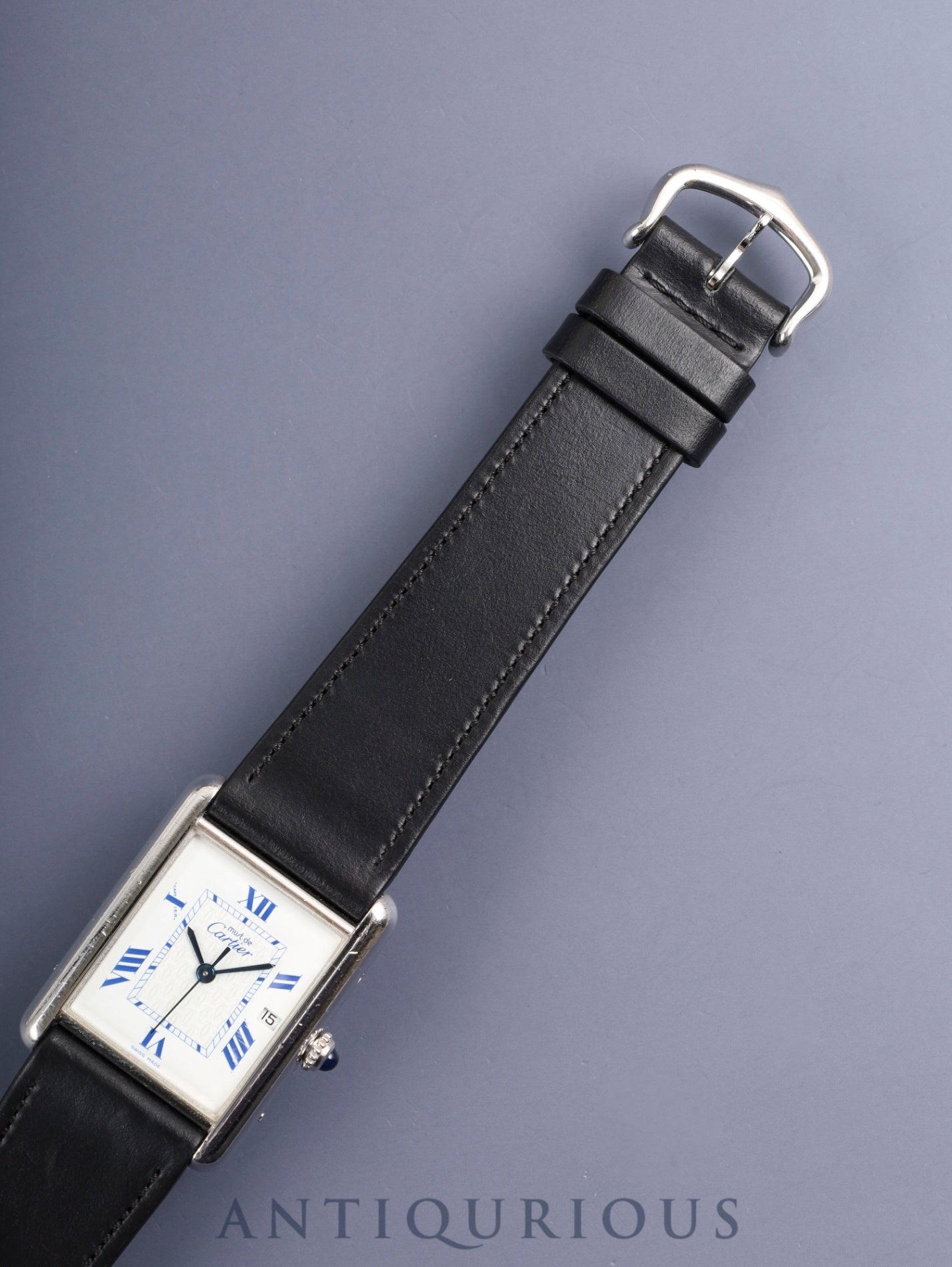 カルティエ マストタンク GM(XL) W1014154 / 2414 クォーツ Cal.687 SV925 革 純正尾錠(SS) ホワイト飛びローマン文字盤(SWISS MADE表記)オーバーホール済み