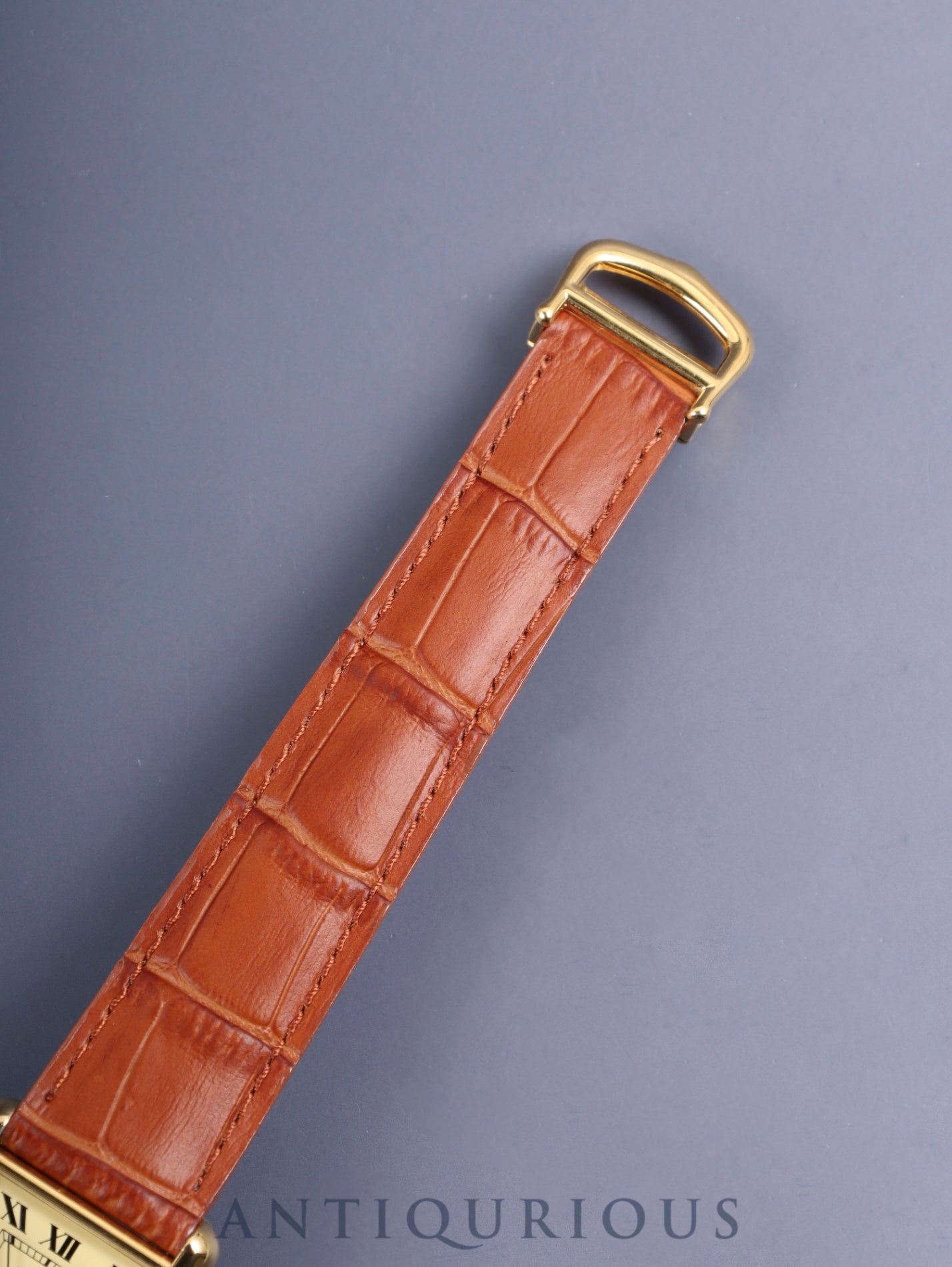Cartier Must Tank GM (XL) W1017454 / 2413 Quartz Cal.687 SV925 Leather Genuine Deployant Buckle (GP) Ivory Roman Dial (SWISS MADE) Overhauled