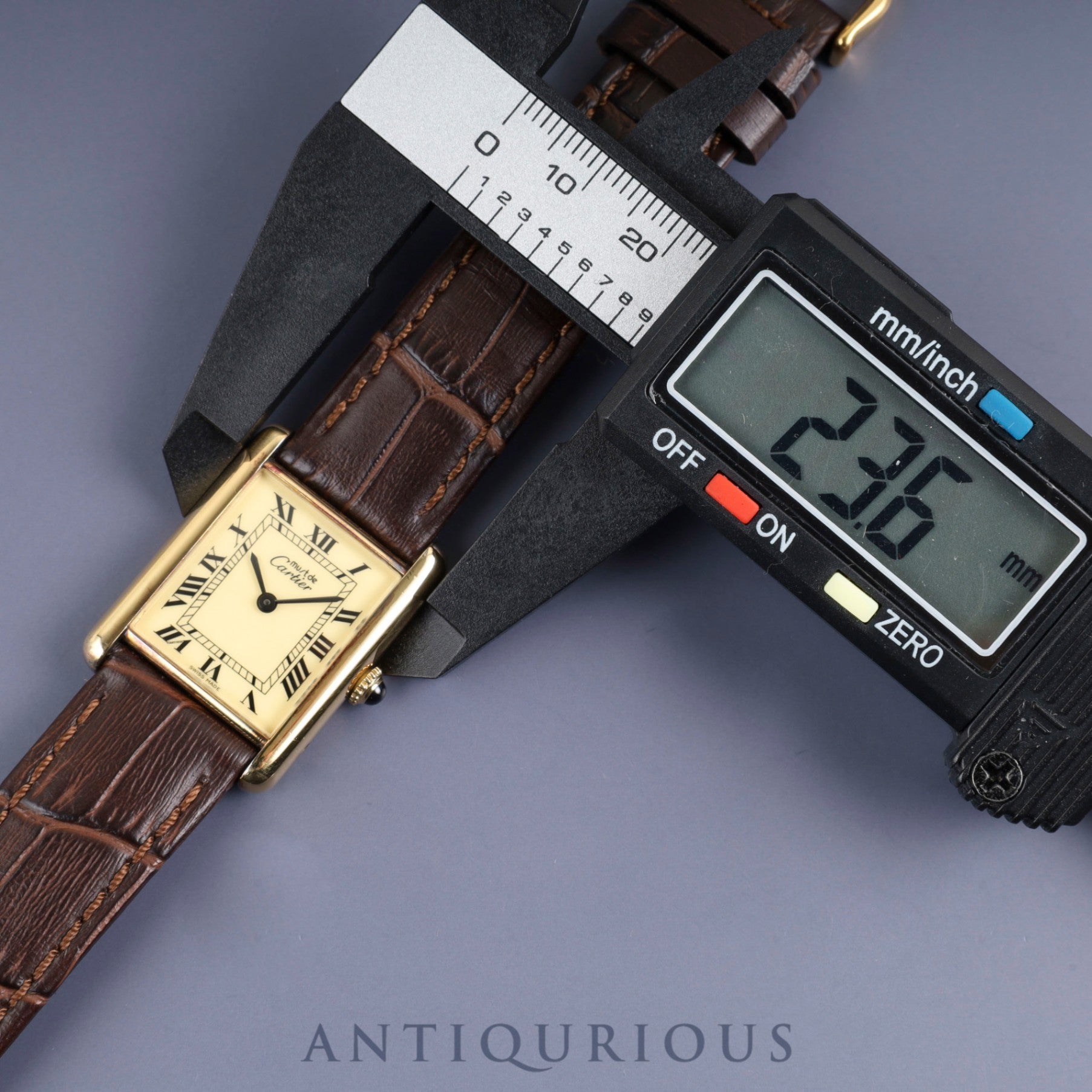 カルティエ マストタンク LM 手巻き SV925 革 純正尾錠(GP) アイボリーローマン文字盤 1976年頃~1981年頃 カルティエブティックにてコンプリートサービス済み