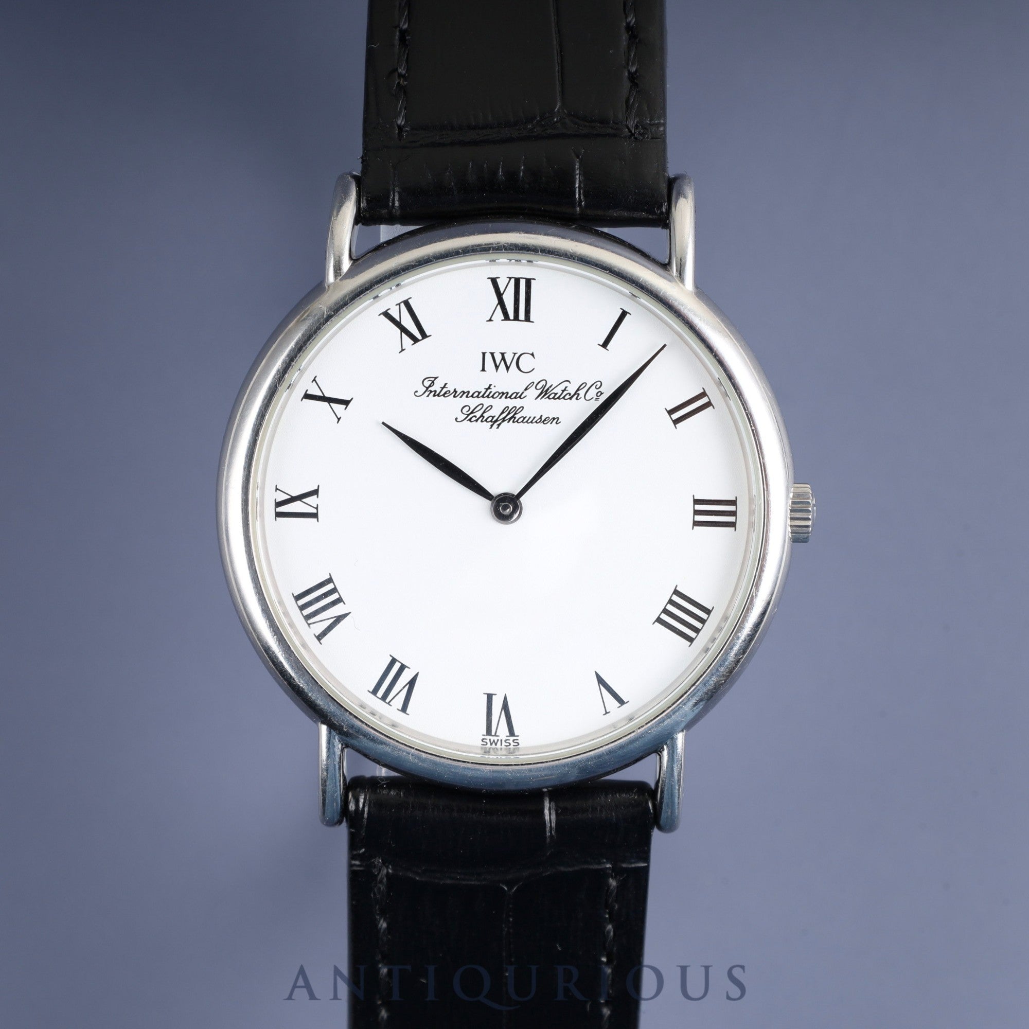 IWC Portofino 3331 Quartz Caliber 2210.5 Stainless Steel Leather Strap with Genuine Stainless Steel Buckle, White Dial, Overhauled