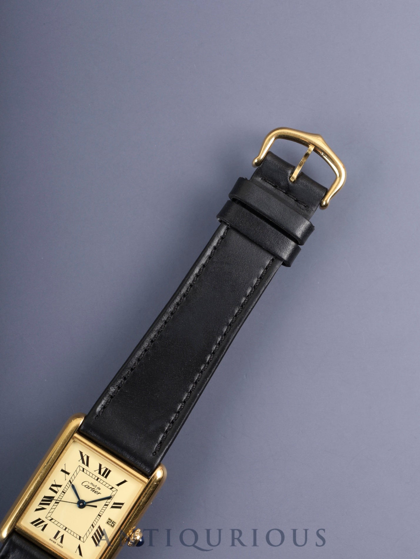 カルティエ マストタンク GM(XL) W1017454/2413 クォーツ Cal.687 SV925 革 純正Dバックル(GP)アイボリーローマン文字盤 オーバーホール済み