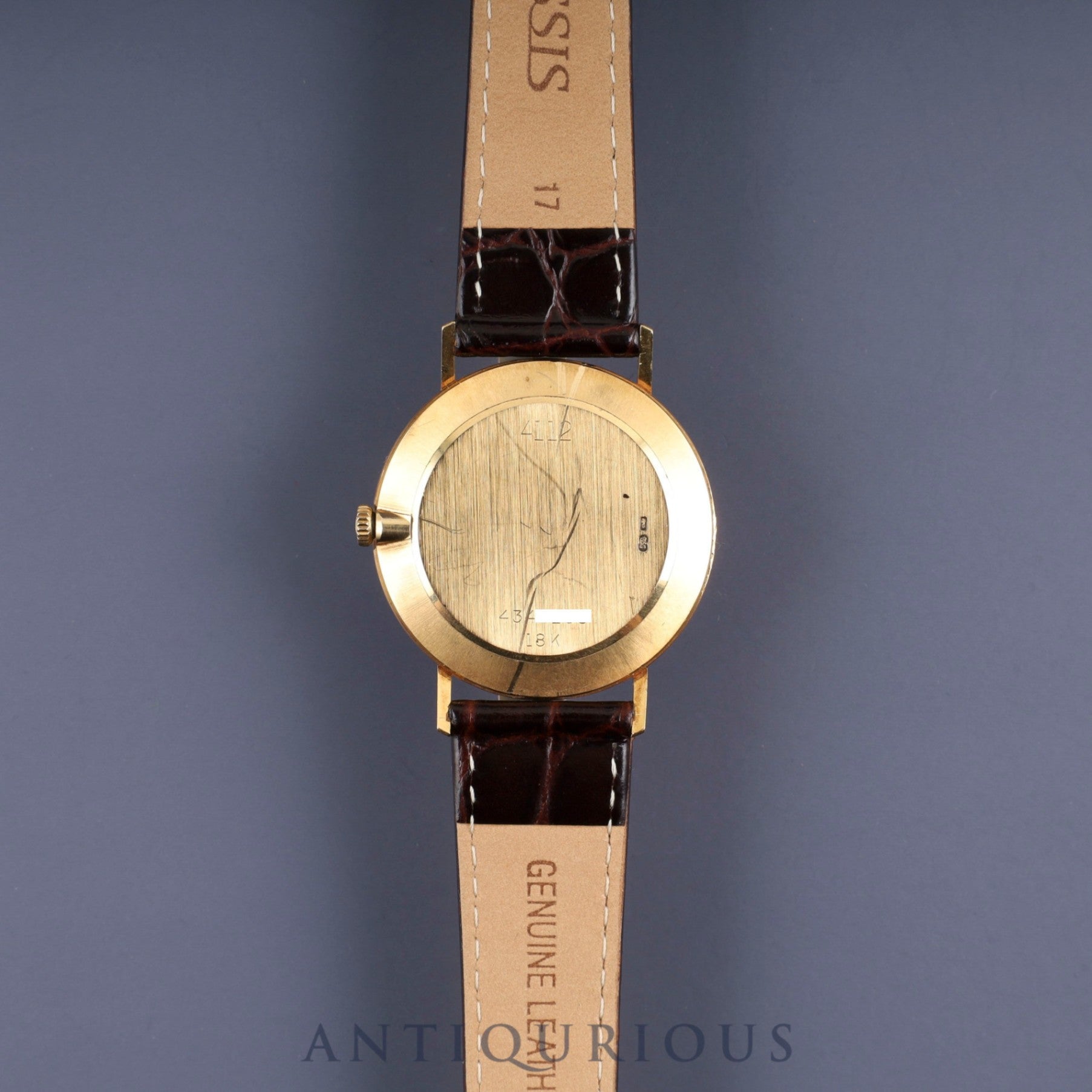 Rolex Cellini 4112 Manual Winding Cal. 1601 750 Leather Strap Genuine Buckle (GP) Gold Dial 43 Series (1975) Warranty (1984) Overhauled