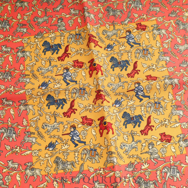 エルメス スカーフ カレ45 インドの狩猟 SILK100%