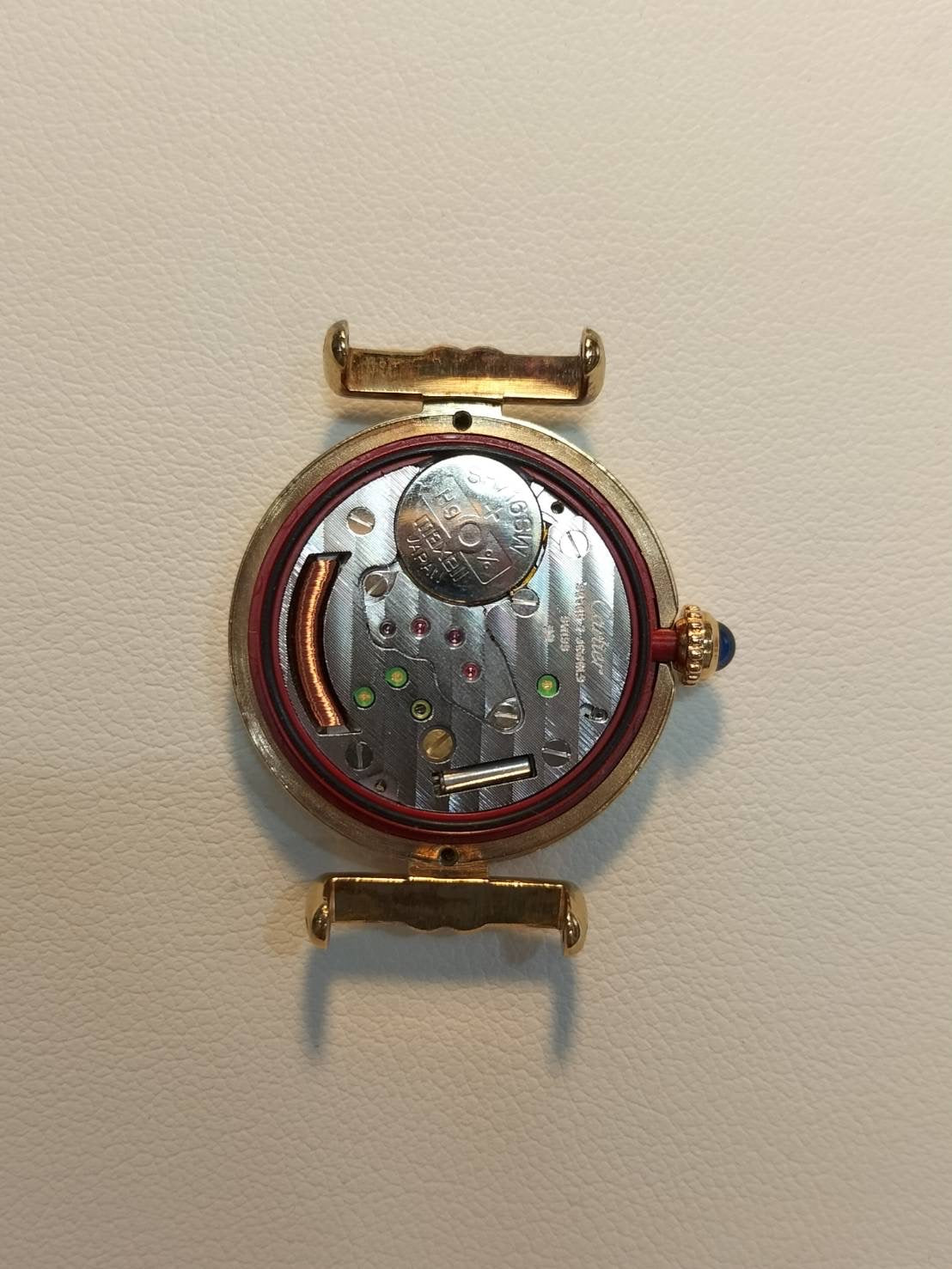 Cartier Must Colisée 1902 Quartz Cal.90 SV925 Leather Original Pin Buckle (GP) Side Trinity Dial (SWISS marking) Overhauled