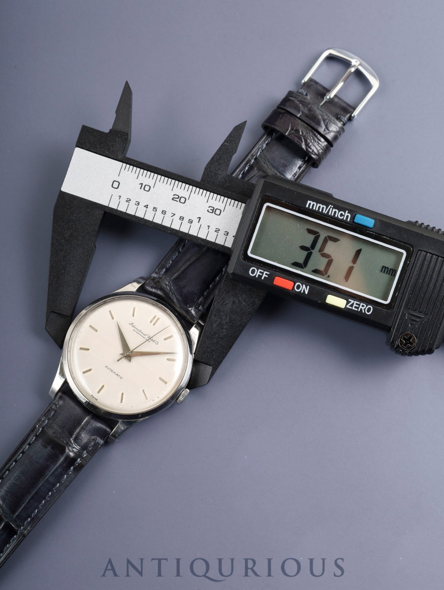 IWC オールドインター ラウンド 自動巻き Cal.C.853 SS 革 社外尾錠(SS)シルバー文字盤 オーバーホール済み アイダブリュシー